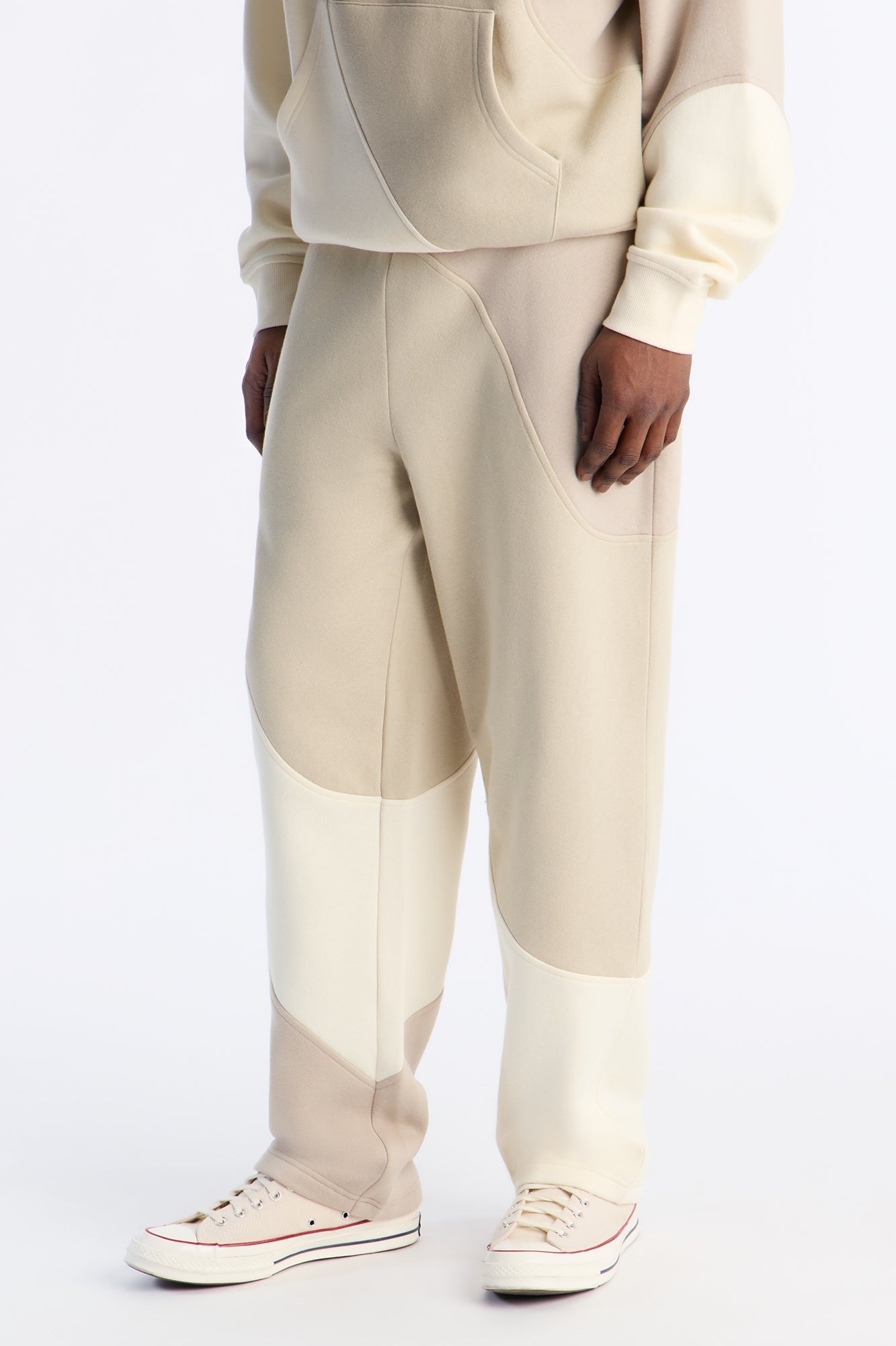 Neapolitan Paneled Straight Sweatpants - Taupe