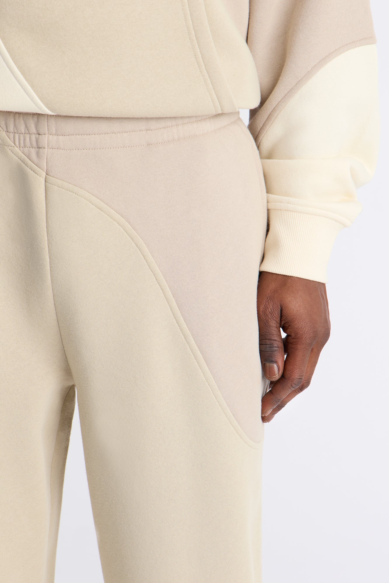 Neapolitan Paneled Straight Sweatpants - Taupe