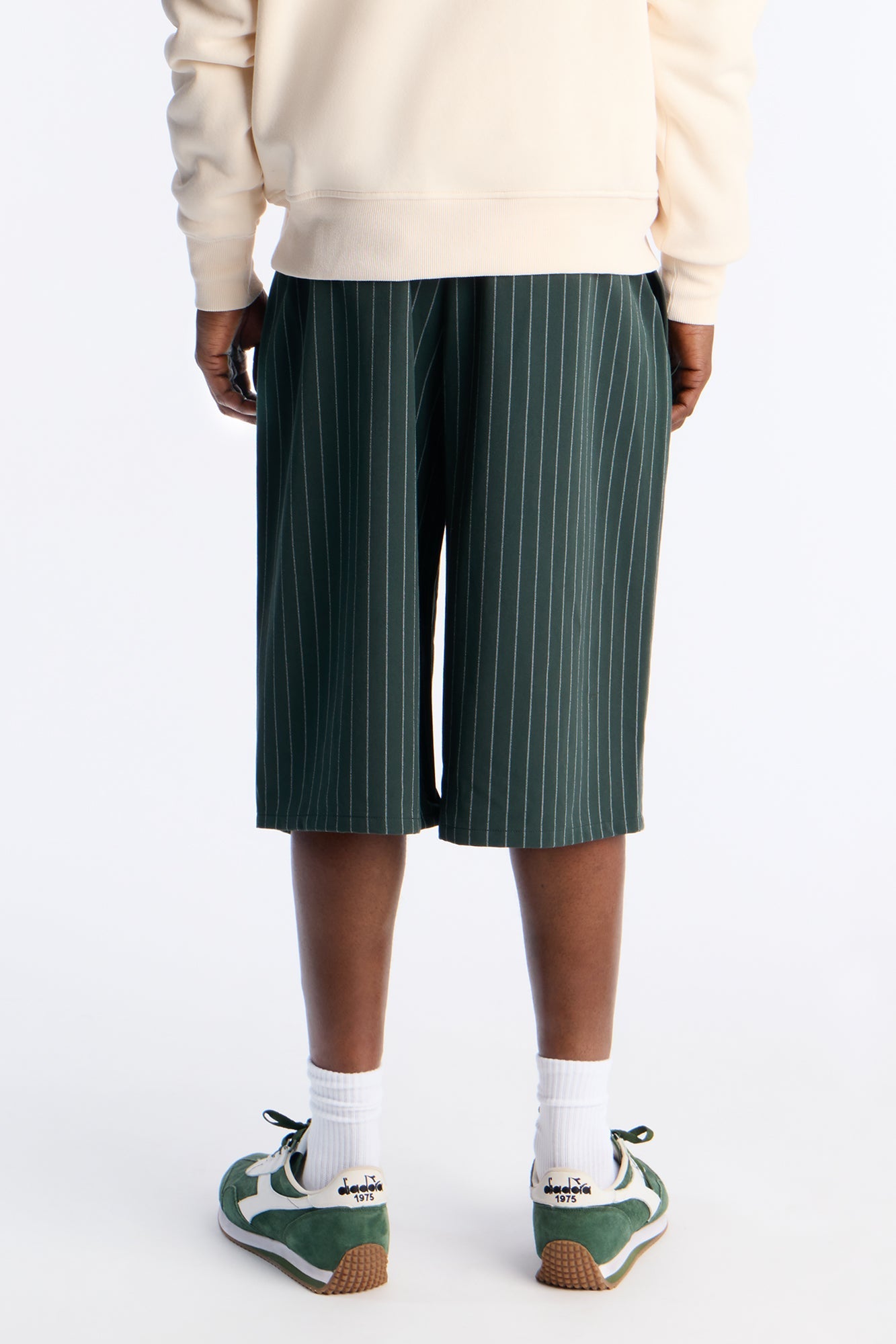 Baggy Straight Striped Soho Refined Short - Hunter Green