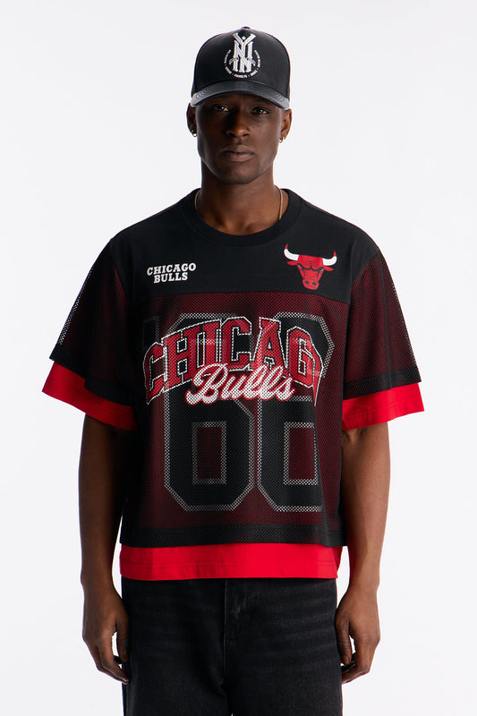 Bulls Lay Up Jersey Mesh Top - Black