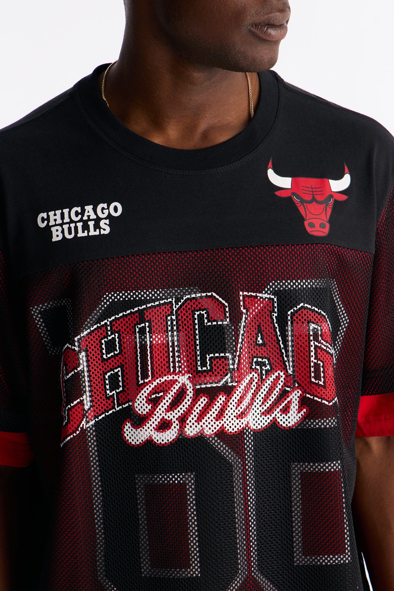 Bulls Lay Up Jersey Mesh Top - Black