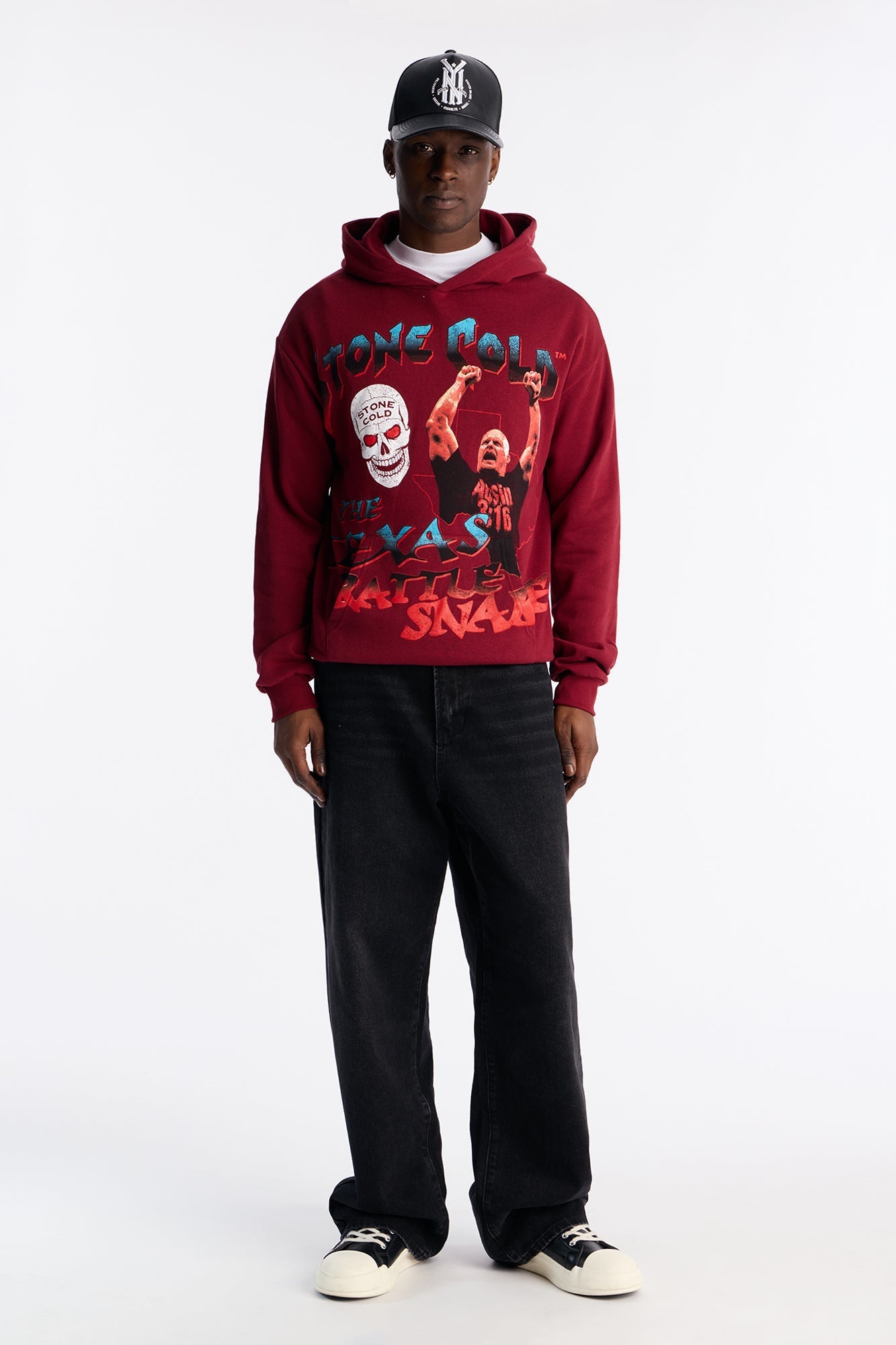 WWE Cold Stone Steve Austin Texas Rattle Snake Hoodie - Burgundy