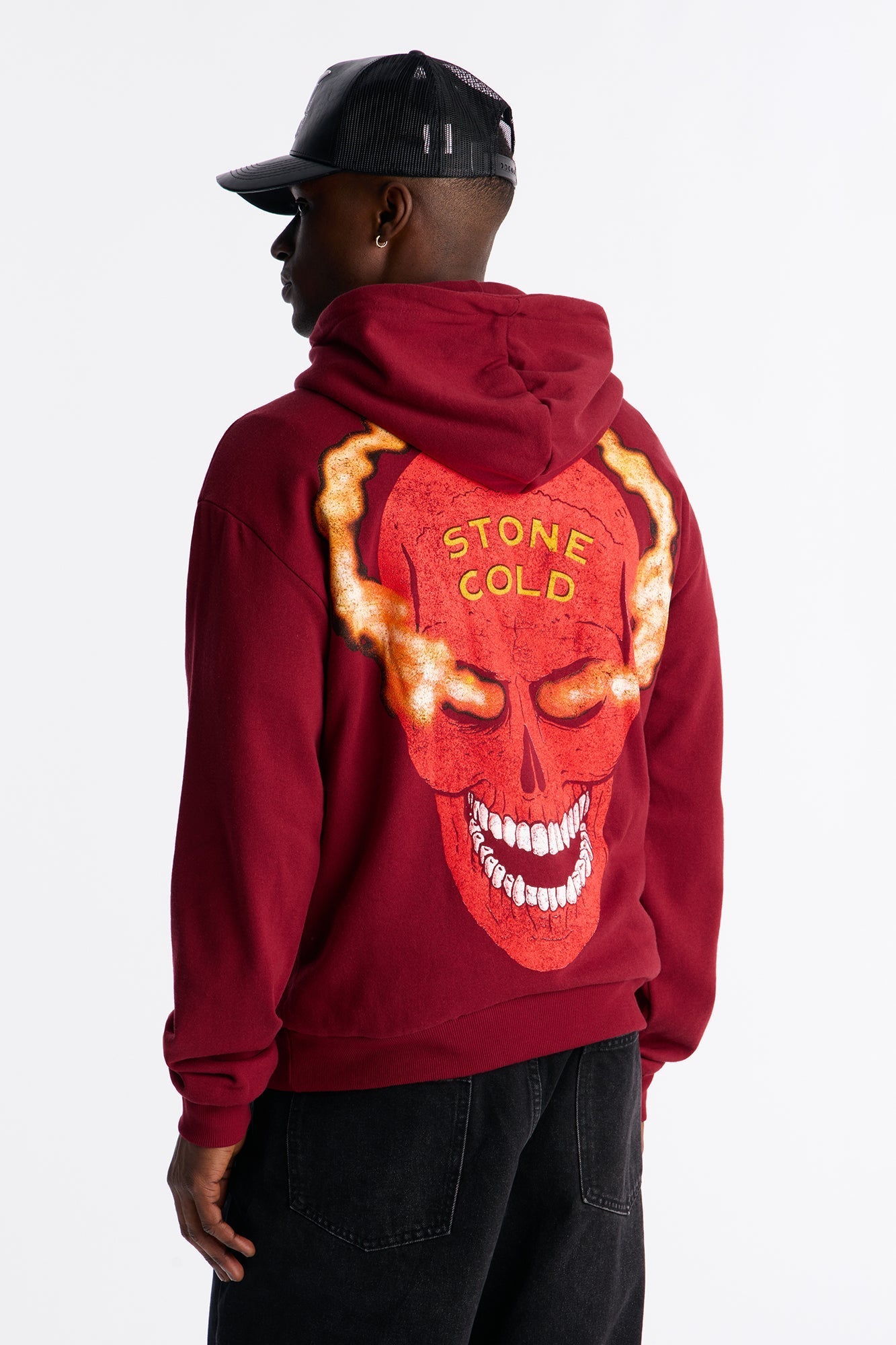 WWE Cold Stone Steve Austin Texas Rattle Snake Hoodie - Burgundy