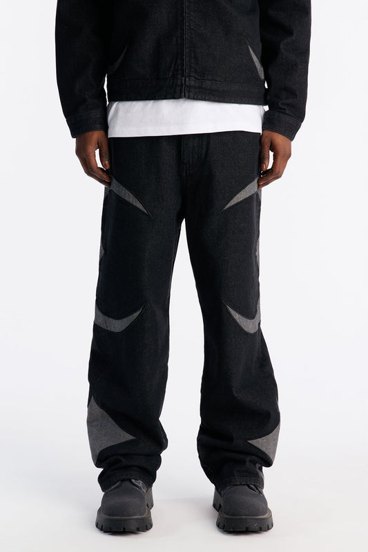 Baggy Crescent Jean - Black