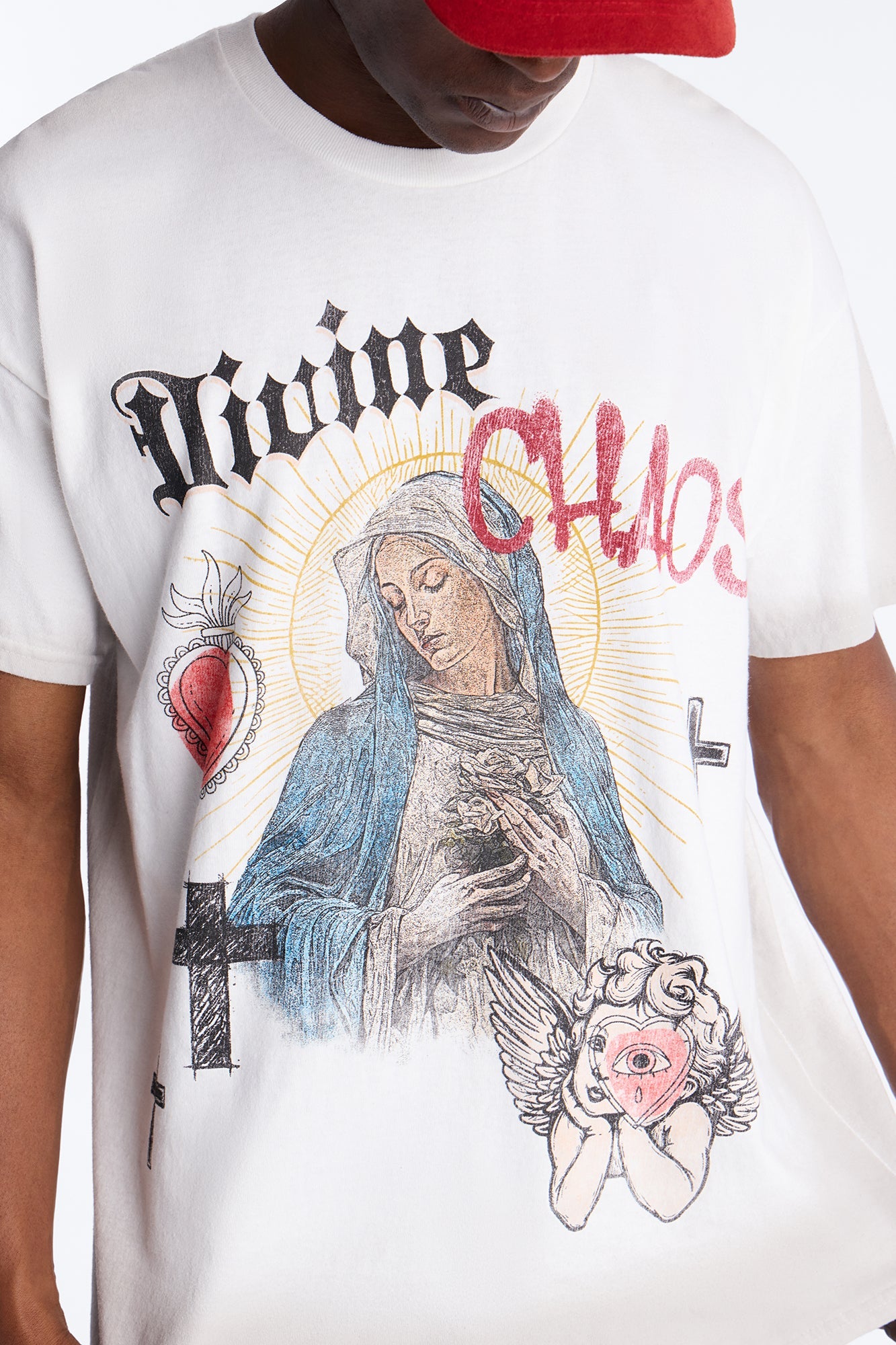 Divine Chaos Oversized Short Sleeve Tee - White