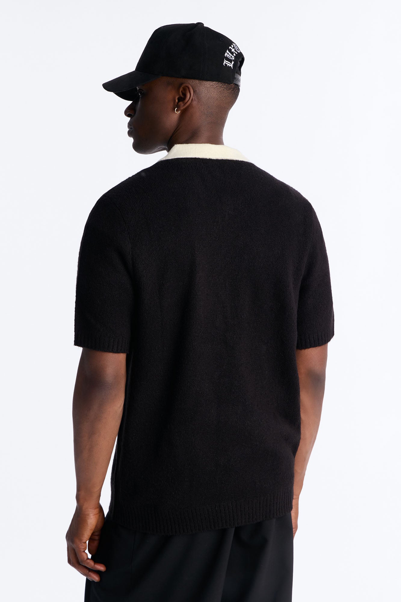 Cambridge Sweater Johnny Collar Polo - Black