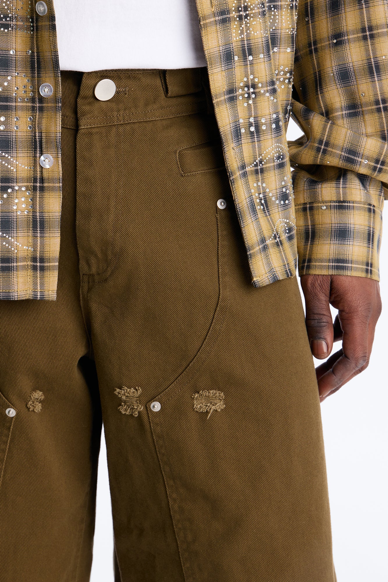 Baggy Mirage Zone Paneled Short - Olive