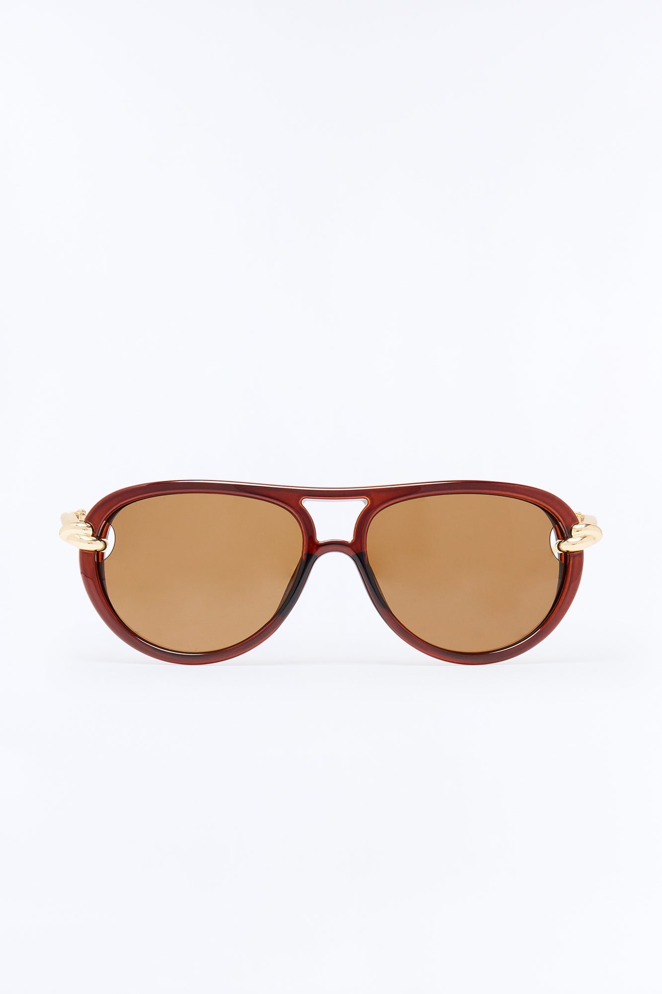 Retro Appeal Aviator Sunglasses - Gold/Brown