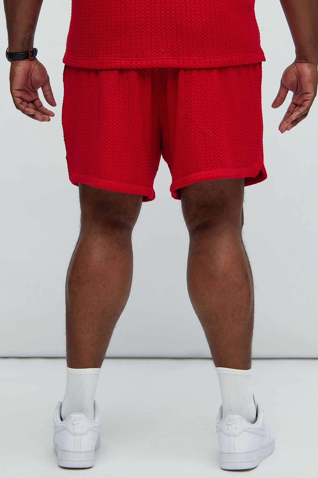Catanina Textured Shorts - Red