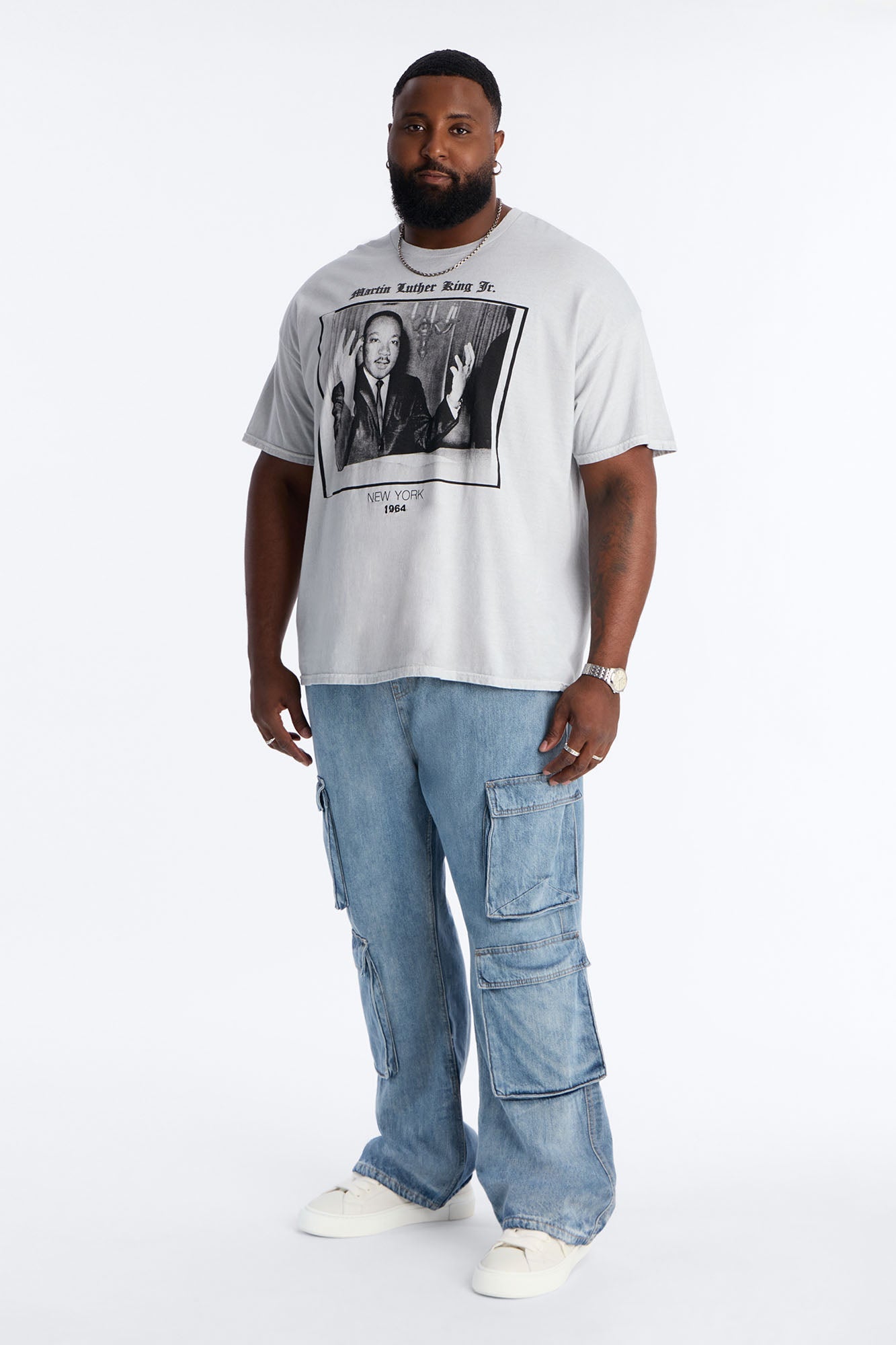 The King 1964 Puff Print Short Sleeve Tee - Grey