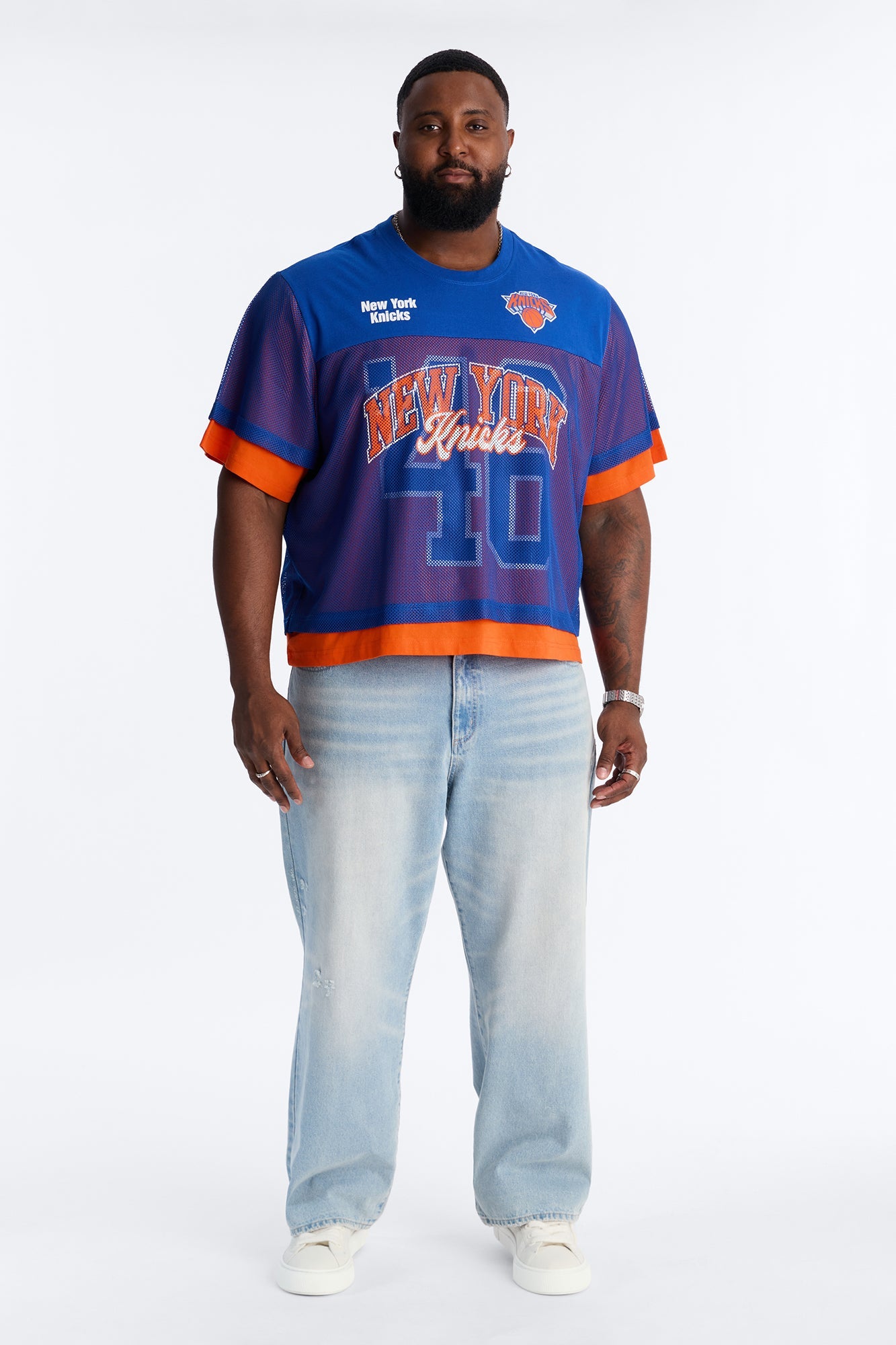 Knicks Lay Up Jersey Mesh Top - Royal