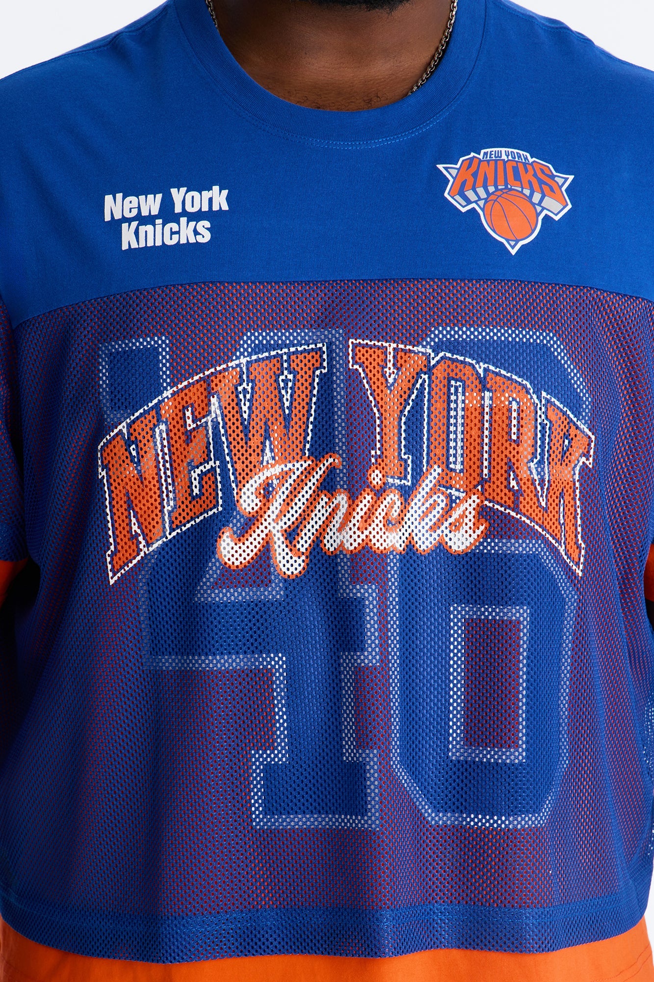 Knicks Lay Up Jersey Mesh Top - Royal