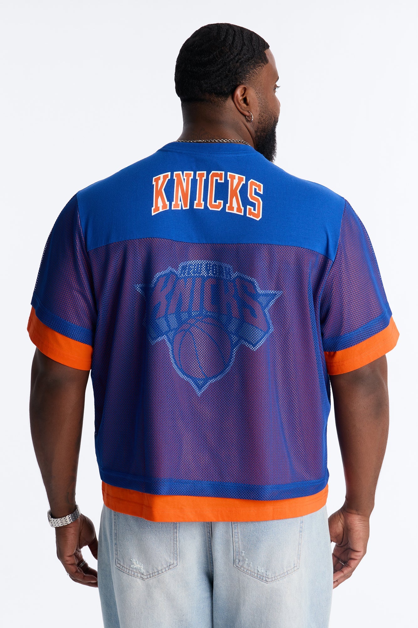 Knicks Lay Up Jersey Mesh Top - Royal