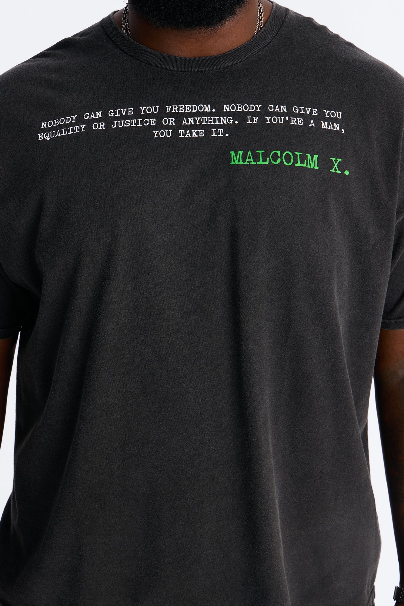 The Voice Of Malcom X Short Sleeve Tee - Black Wash