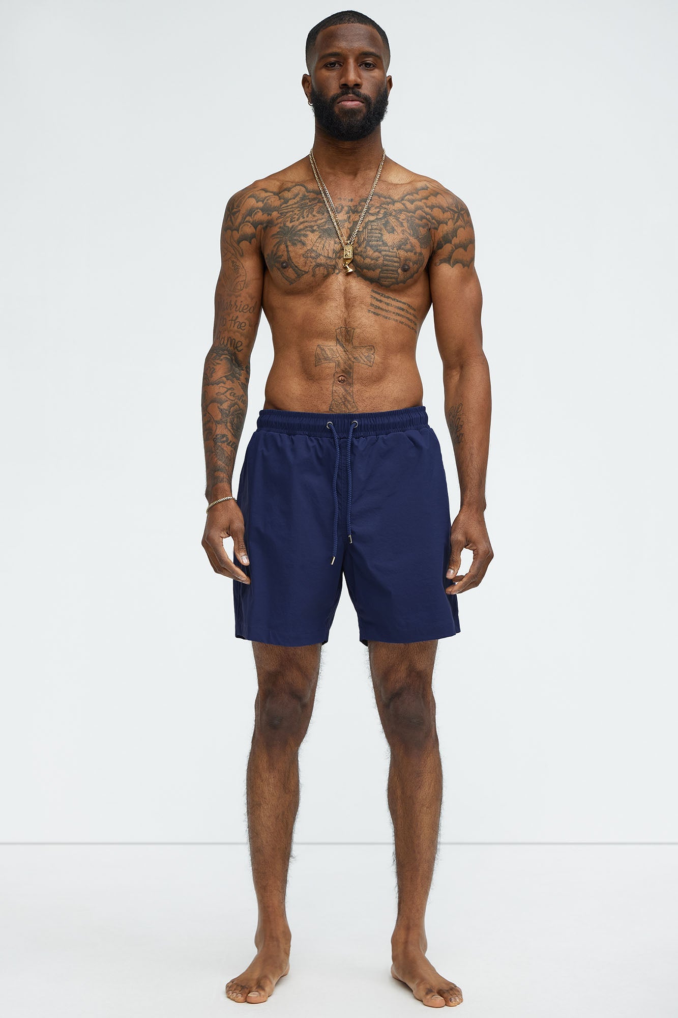 Montez Stretch Swim Trunk 7″ - Navy