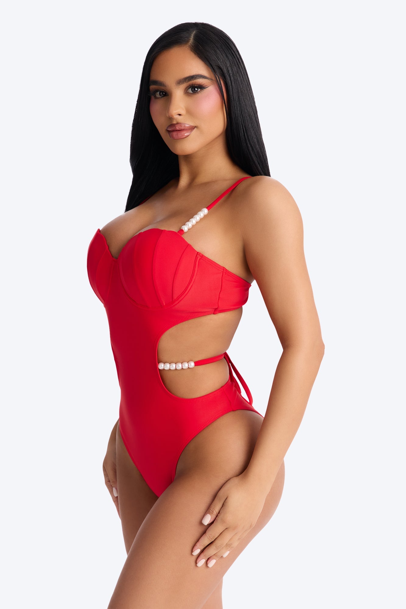 Summer Forever 1 Piece Swimsuit - Red Fashion Nova