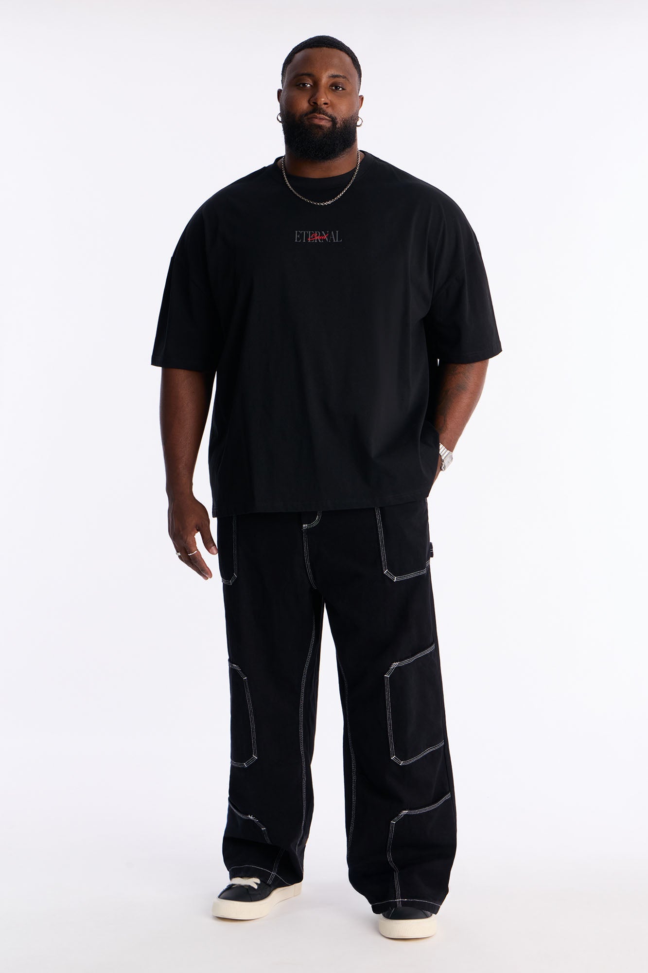 Baggy Tetris Maze Multi Pocket Pant - Black