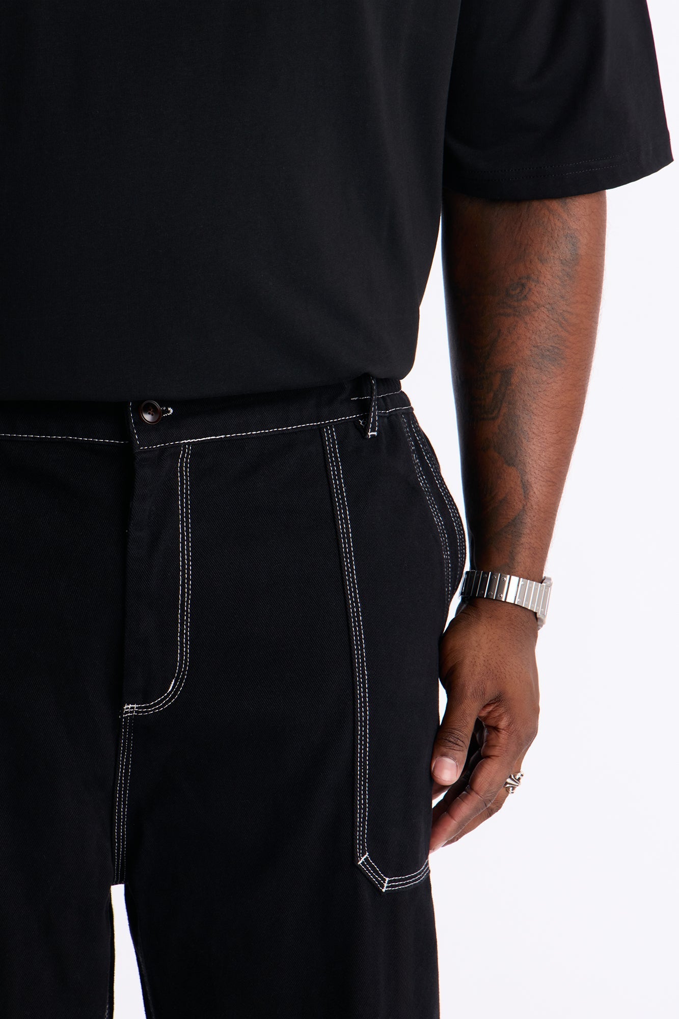 Baggy Tetris Maze Multi Pocket Pant - Black