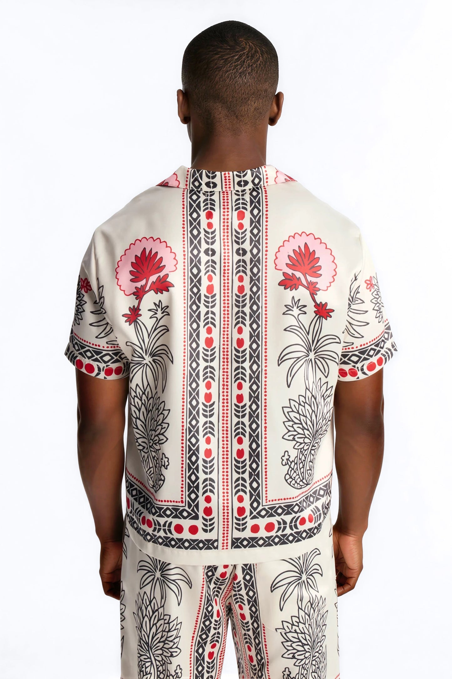 Patras Cuban Collar Button Up Shirt - White