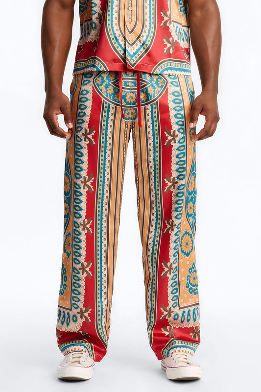 Monaco Straight Pants - Burgundy