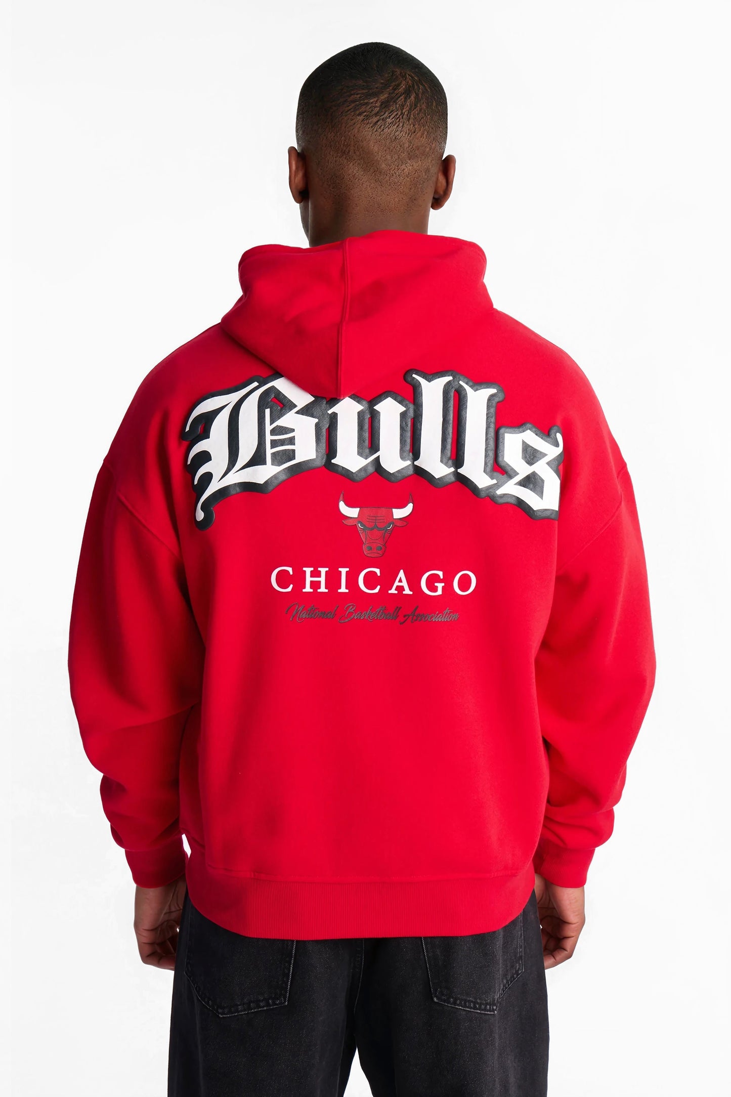Bulls Old English Embroidery Hoodie - Red