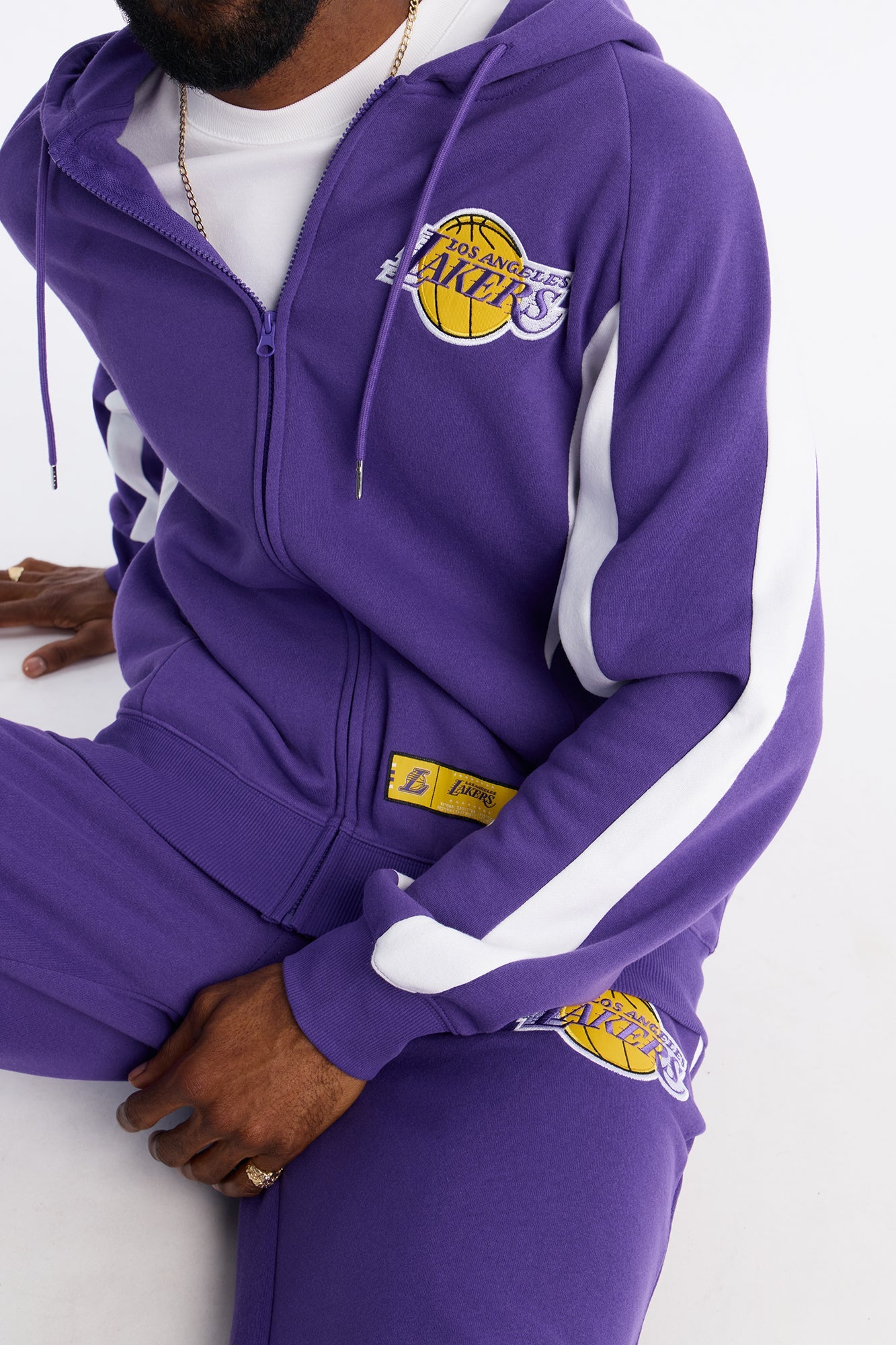 Lakers Wavey Oversized Zip Hoodie - Purple