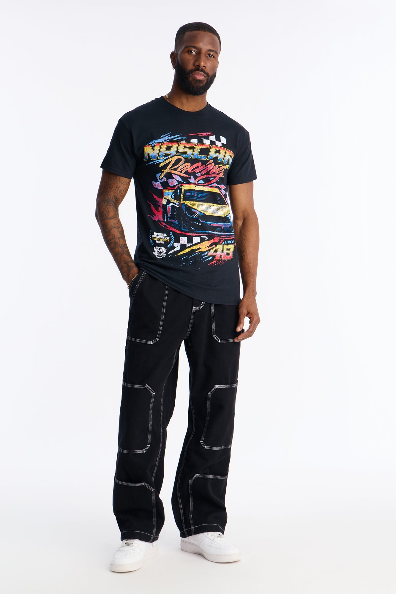 Baggy Tetris Maze Multi Pocket Pant - Black