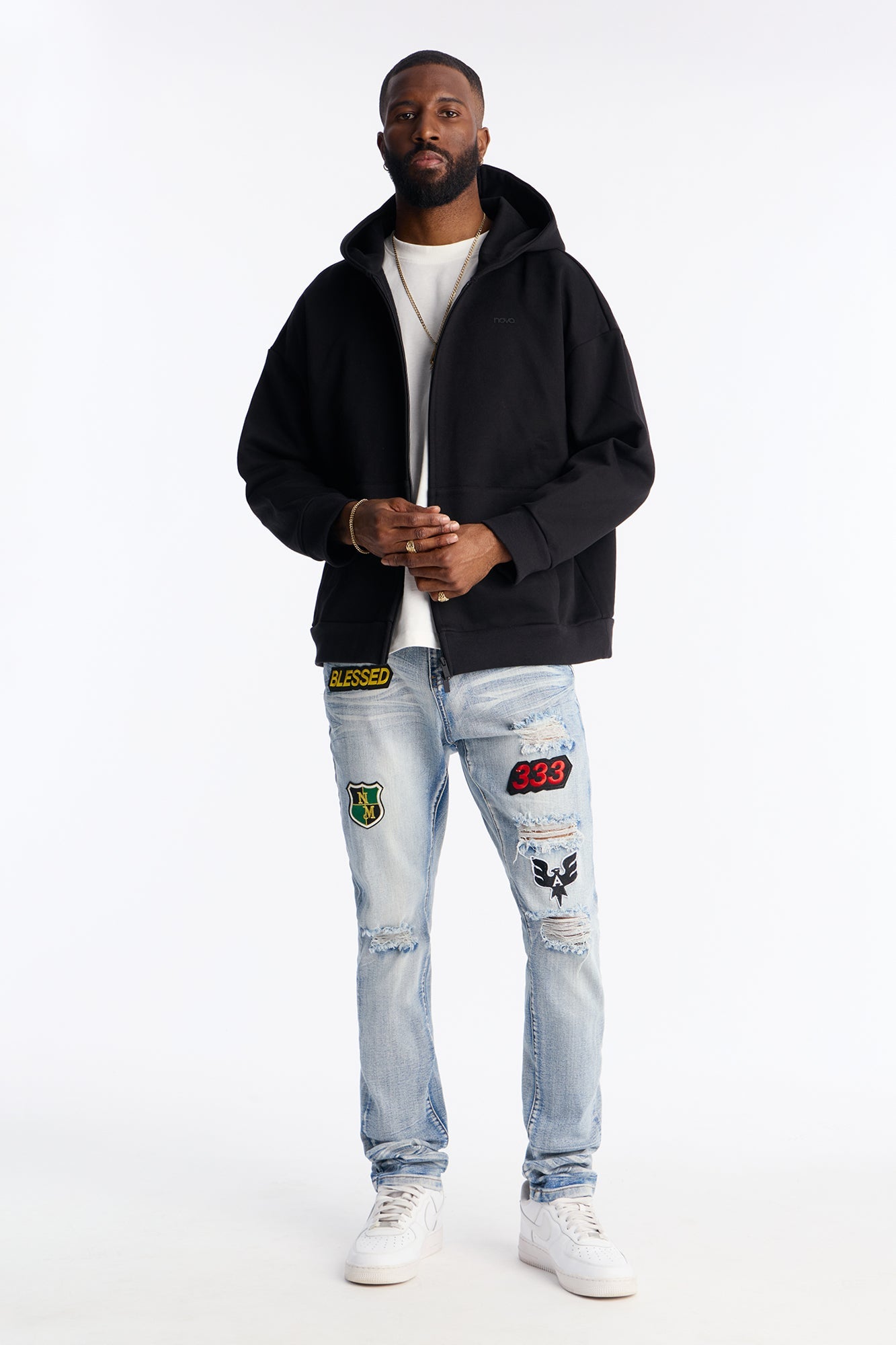 Stacked Skinny Urban Mend Jeans - Light Wash