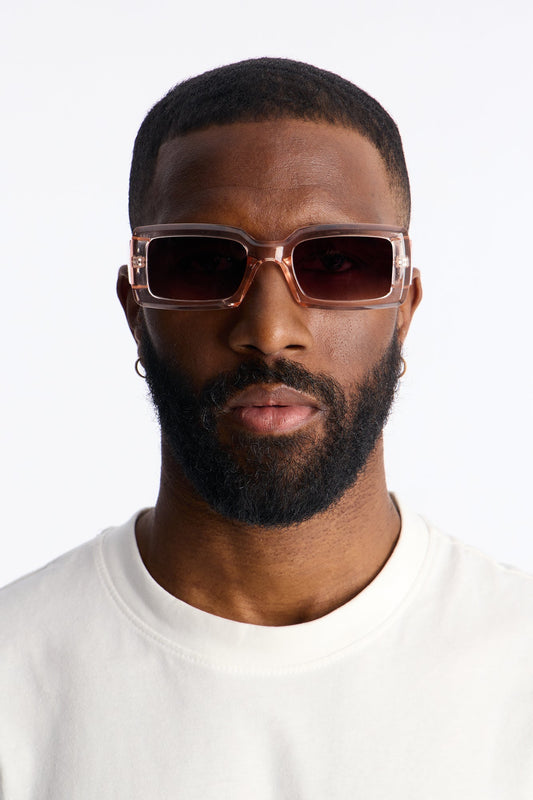 Stay Focused Colored Lens Sunglasses - Blush