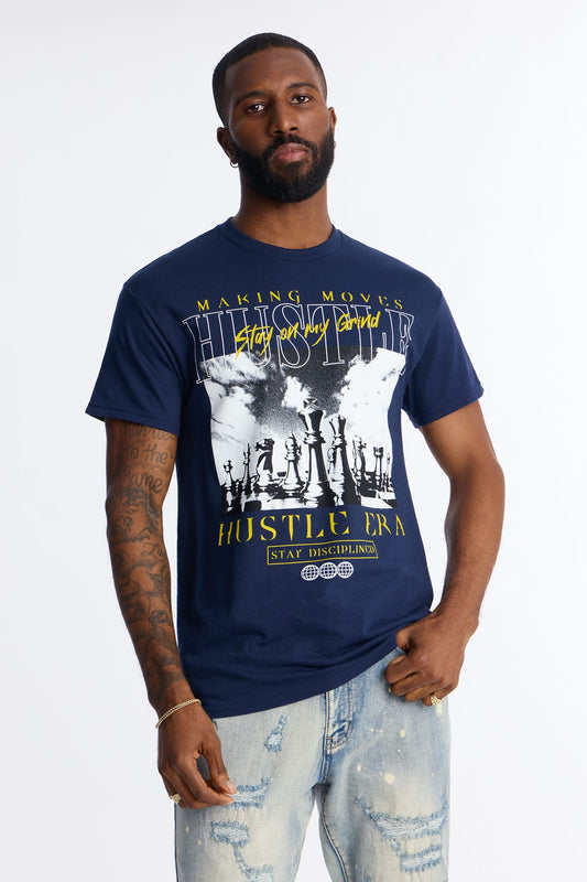 Hustle Era Short Sleeve Tee - Navy
