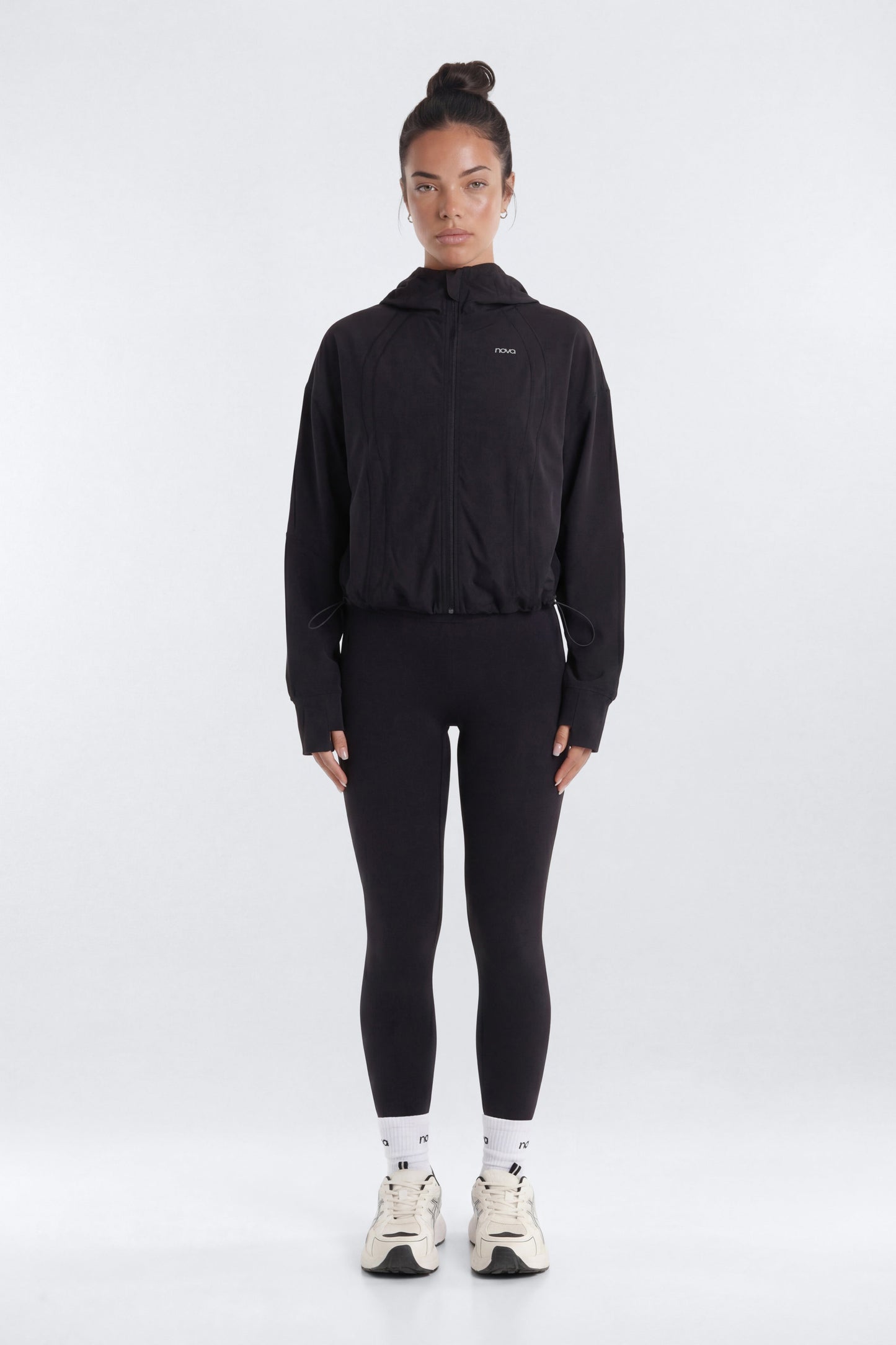 ProStretch™ Front Zip Hoodie Jacket - Black NEWFASHIONEDGE