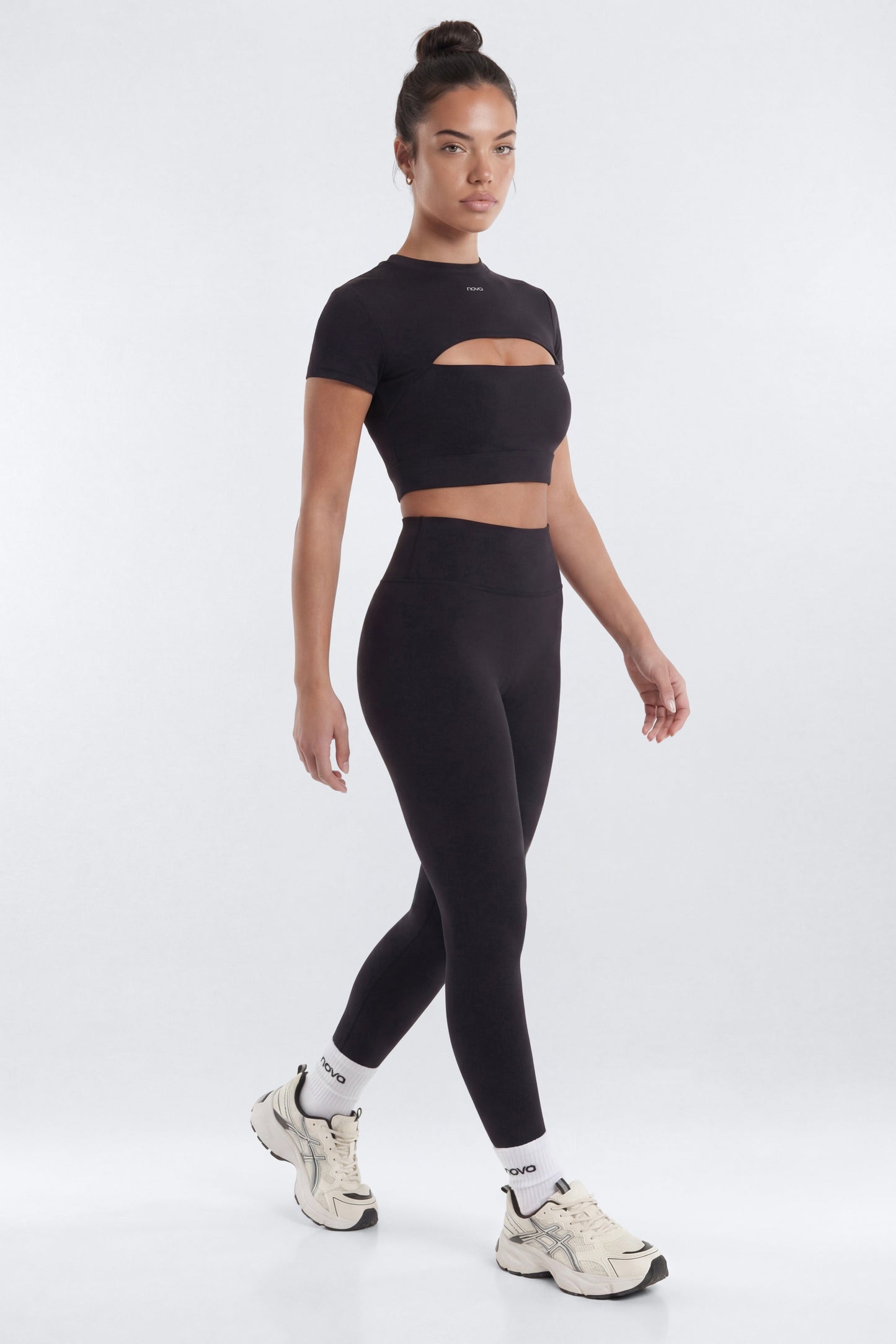 ProStretch™ Cut Out Short Sleeve Sports Top - Black