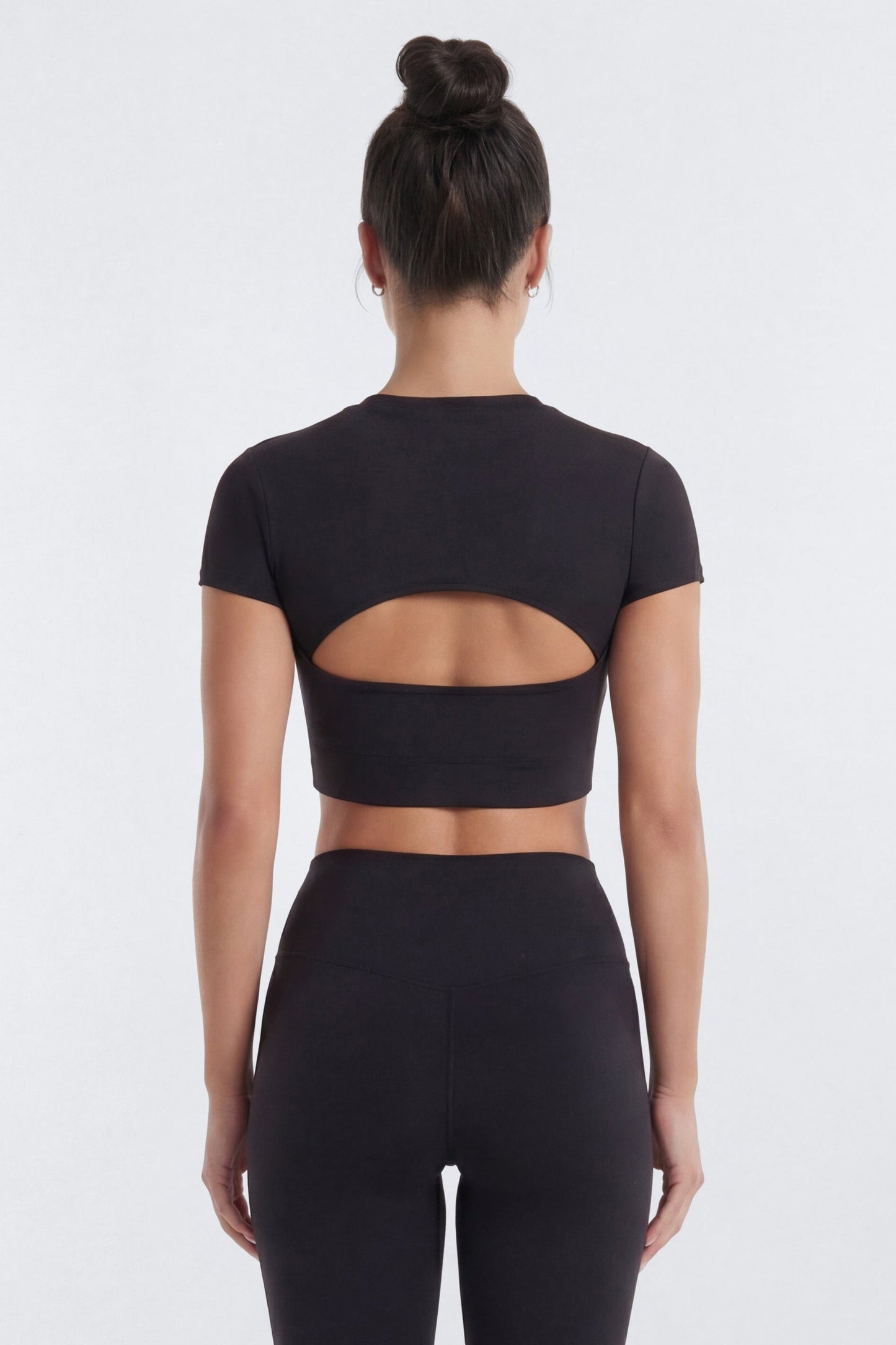 ProStretch™ Cut Out Short Sleeve Sports Top - Black NEWFASHIONEDGE