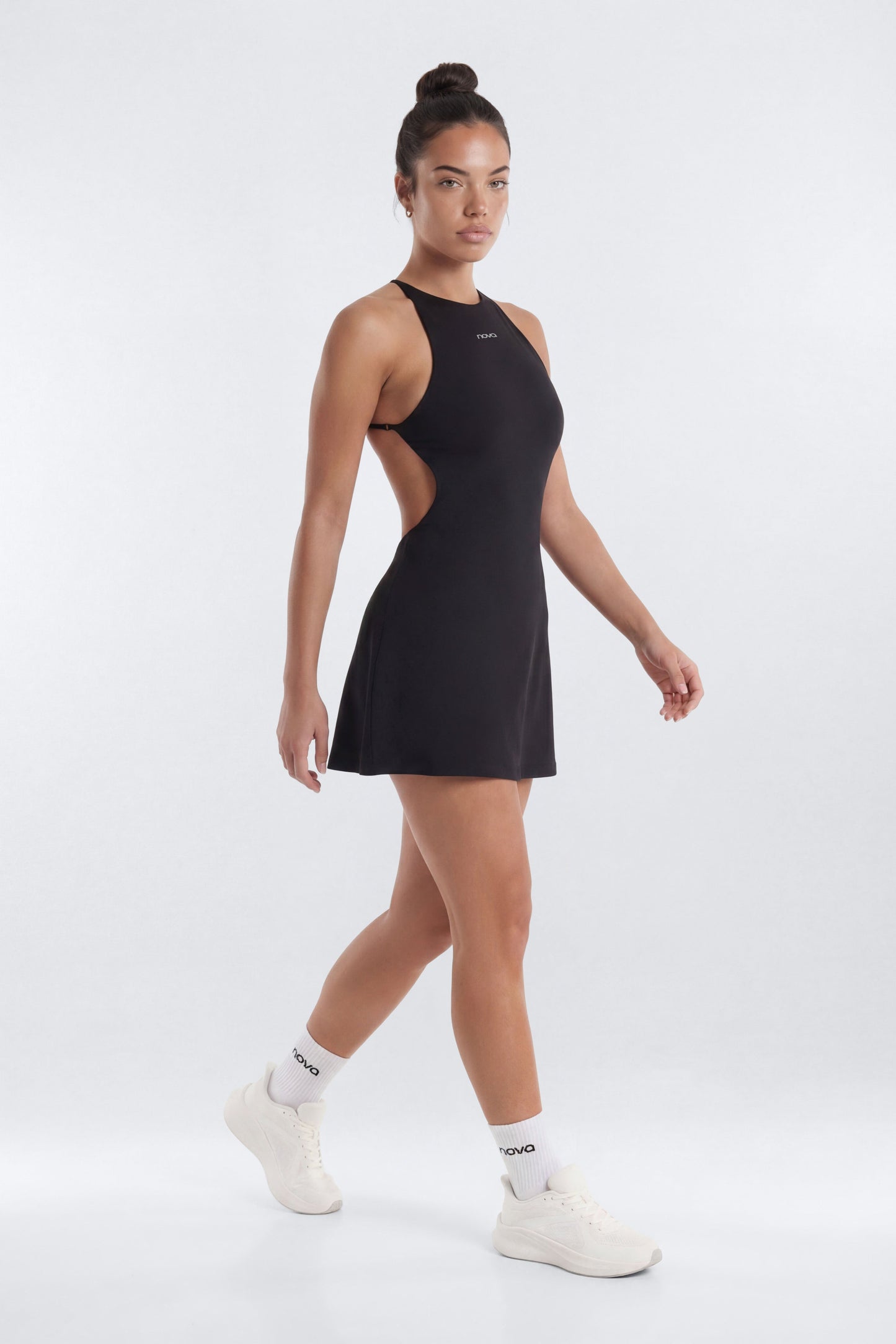 ProStretch™ Open Back Sports Dress - Black NEWFASHIONEDGE