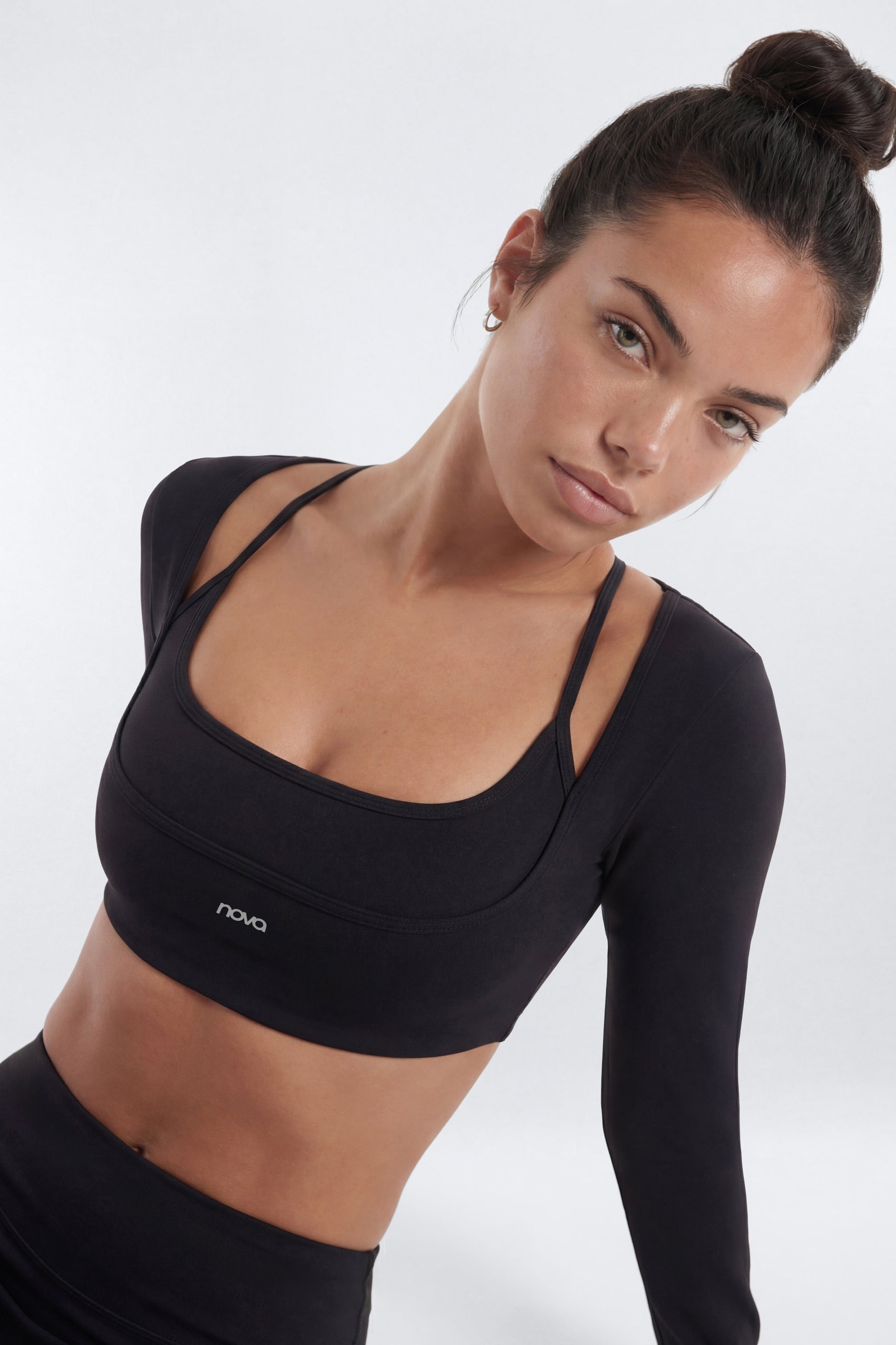 ProStretch™ Long Sleeve Sports Top - Black NEWFASHIONEDGE