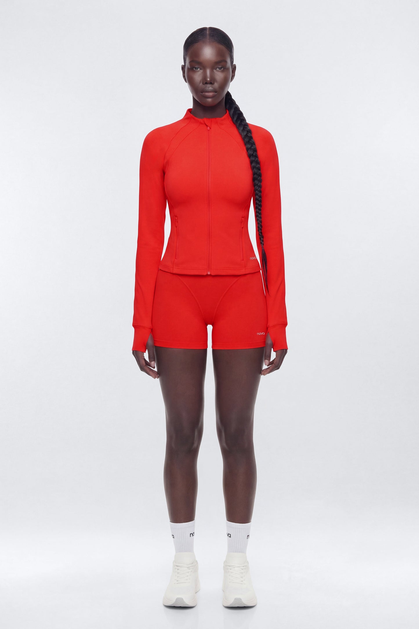 ProStretch™ Front Zip Sports Jacket - Red NEWFASHIONEDGE
