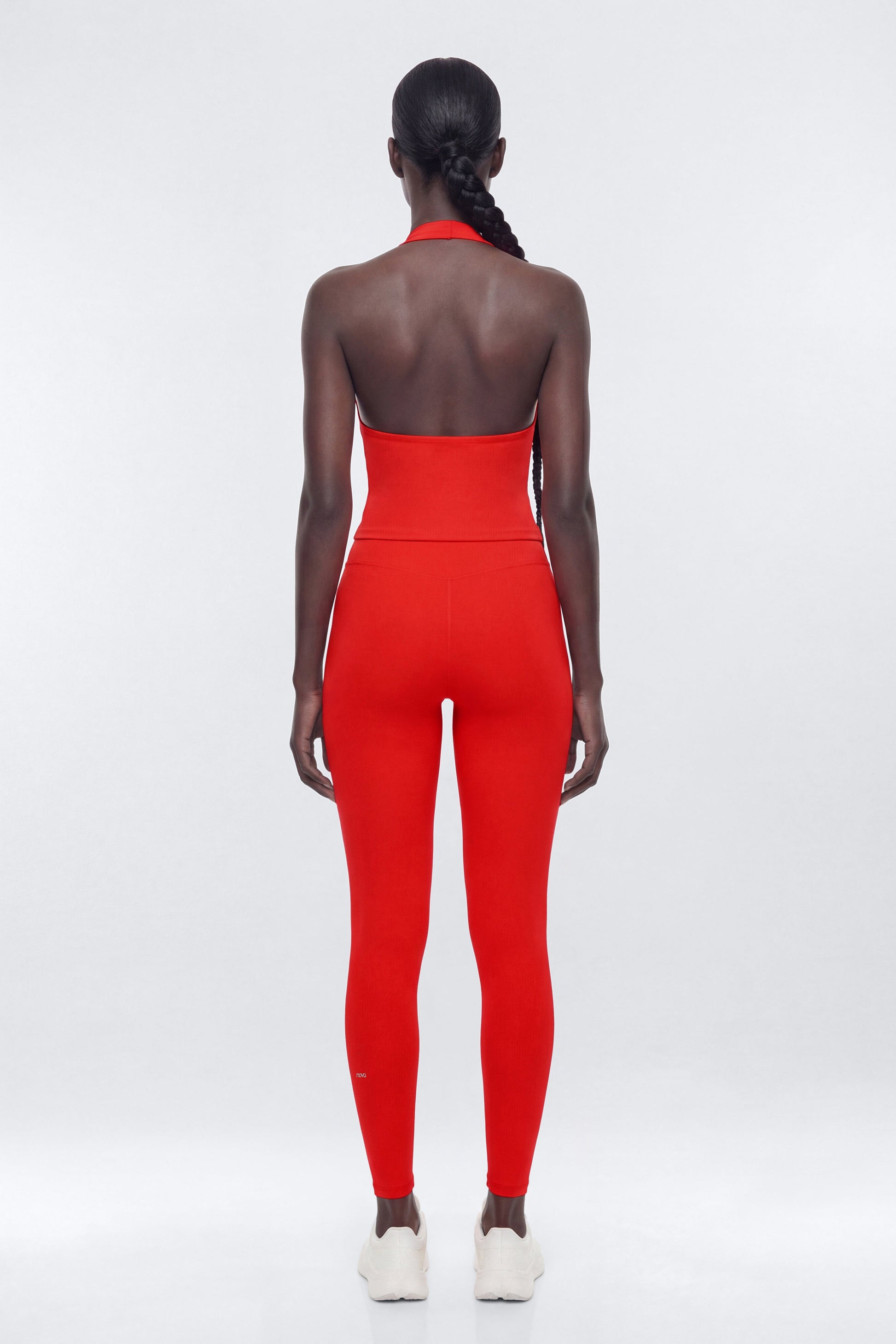 ProStretch™ V Neck Sports Halter Top - Red NEWFASHIONEDGE
