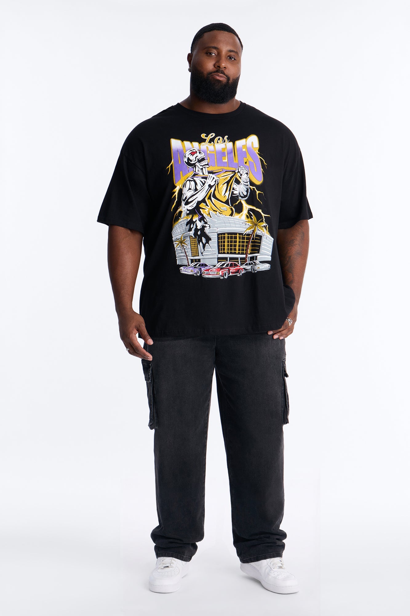 Los Angeles Skullers Oversized Short Sleeve Tee - Black