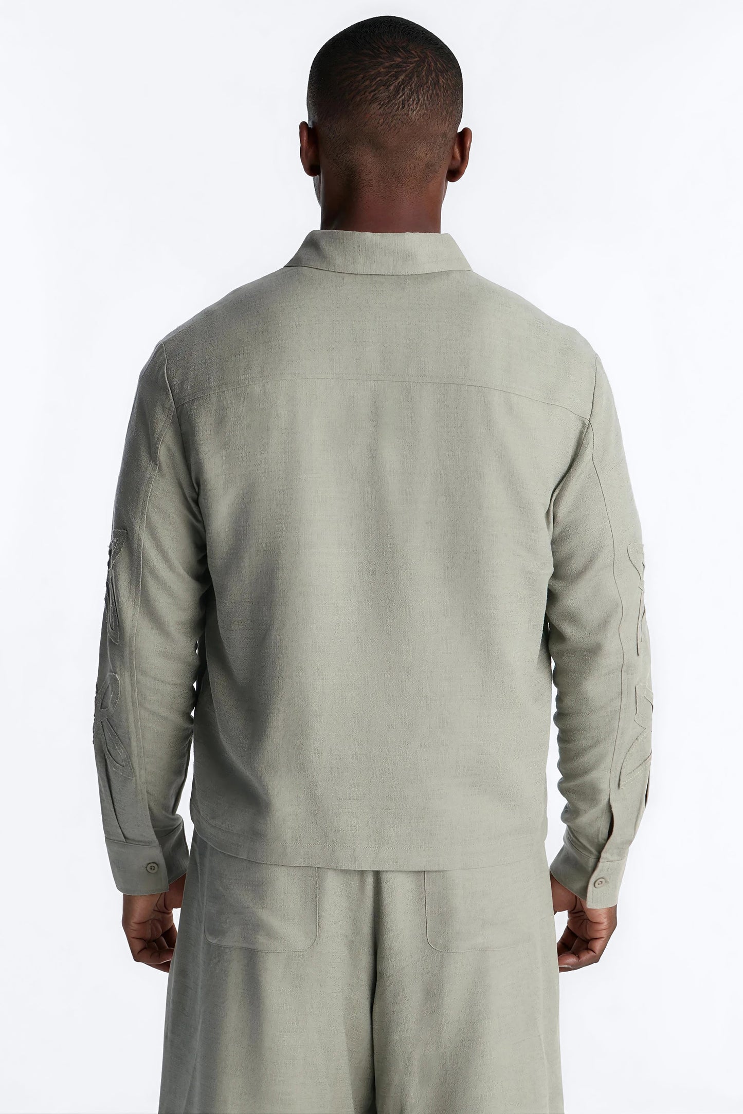 Tropical Fearless Button Up Shirt - Sage