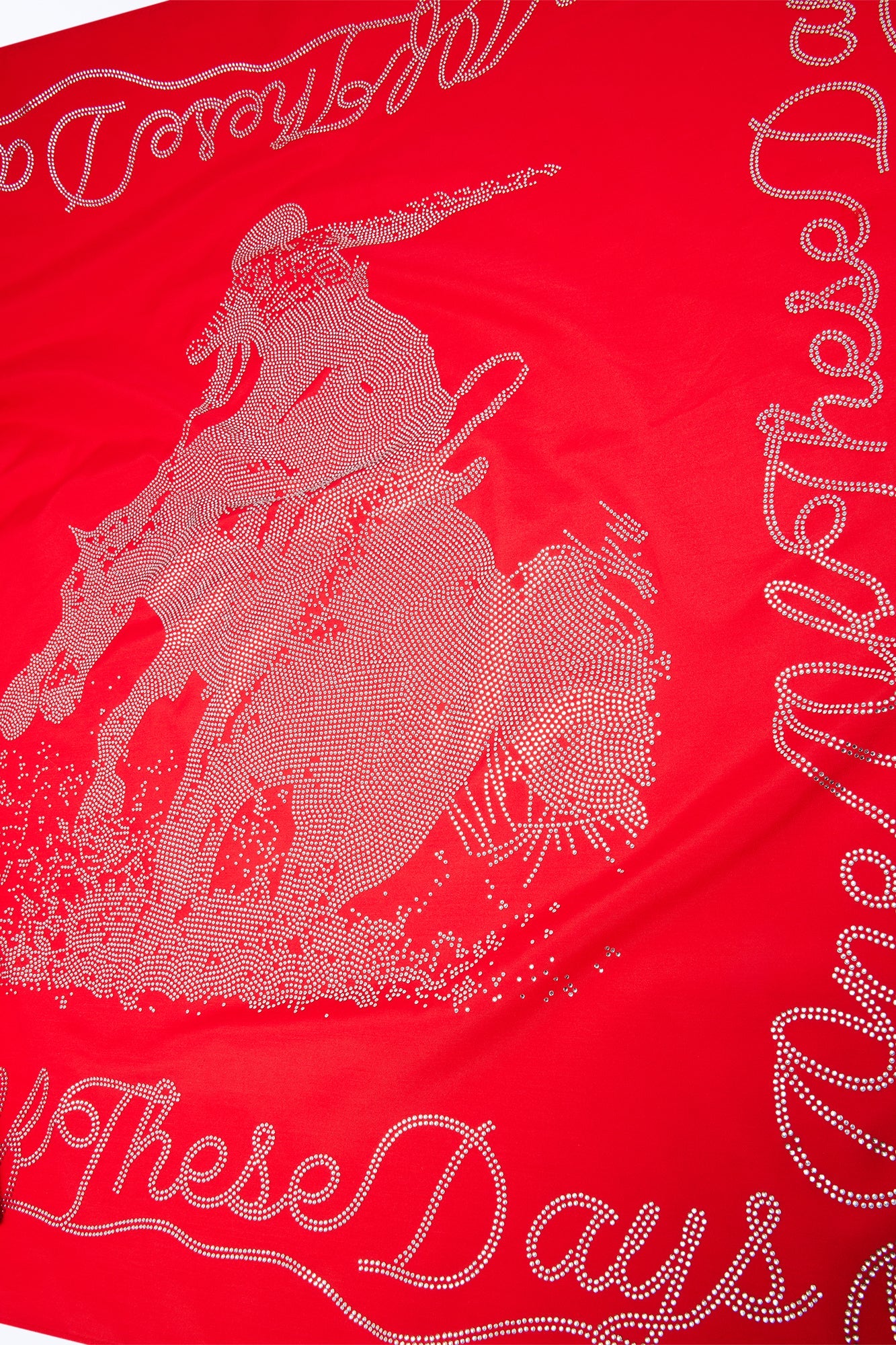 Western Rhinestone Embellished Bandana - Red