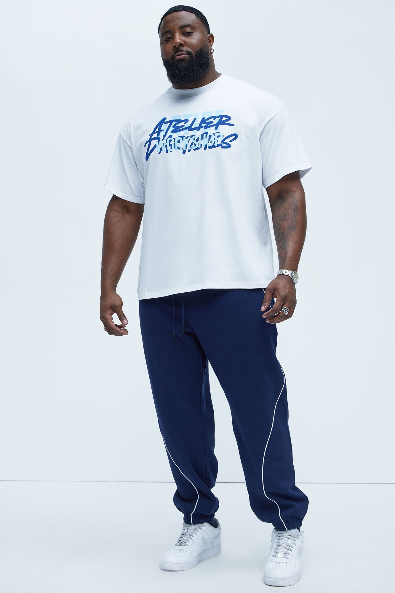 Tyson Piping Relaxed Jogger - Navy