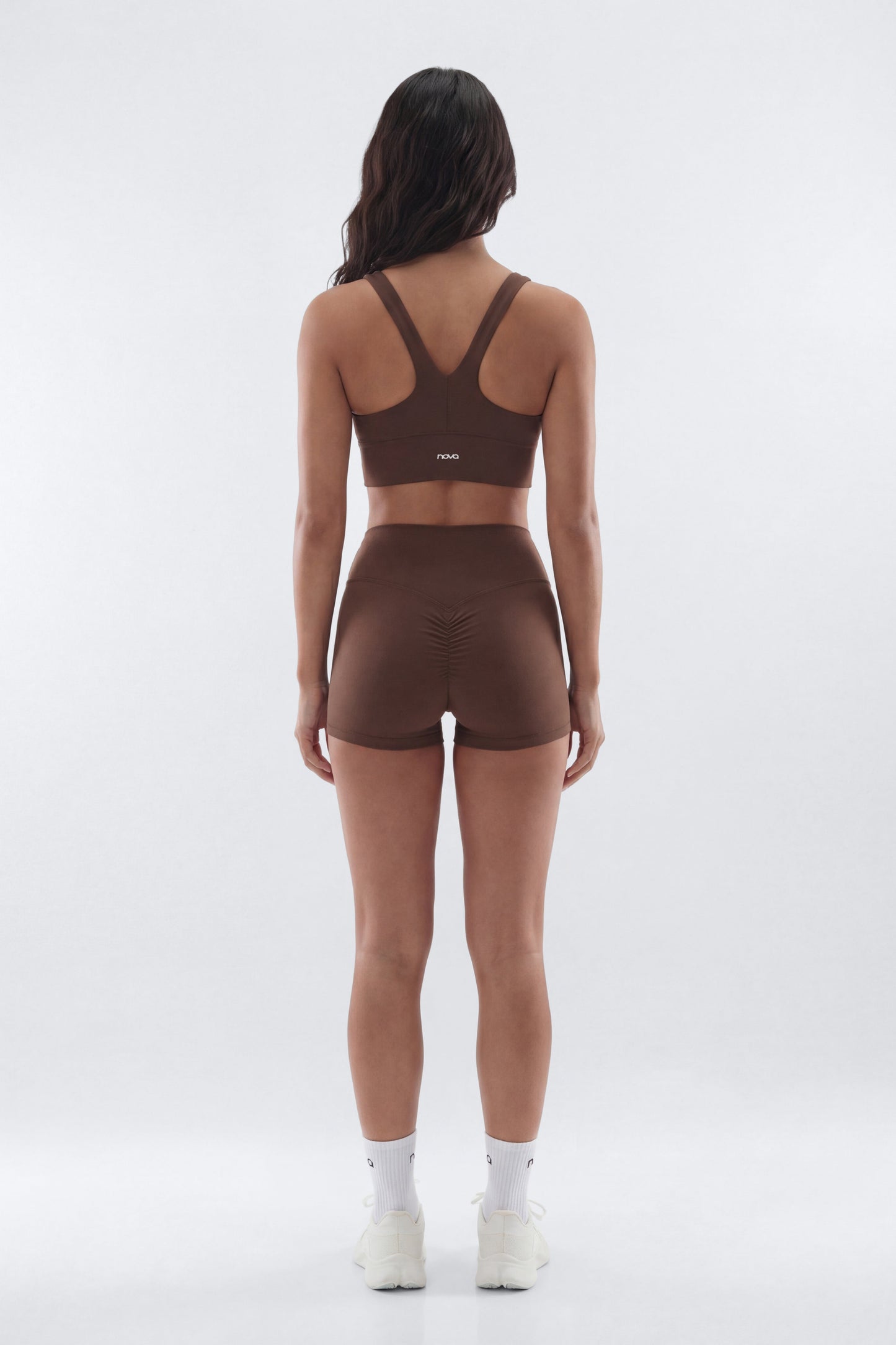 CloudForm™ Ruched Sports Bra - Brown NEWFASHIONEDGE