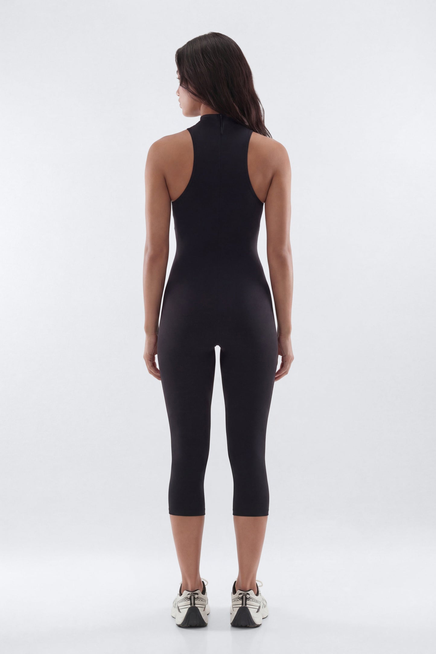 ProStretch™ 18″ High Neck Capri Jumpsuit - Black NEWFASHIONEDGE