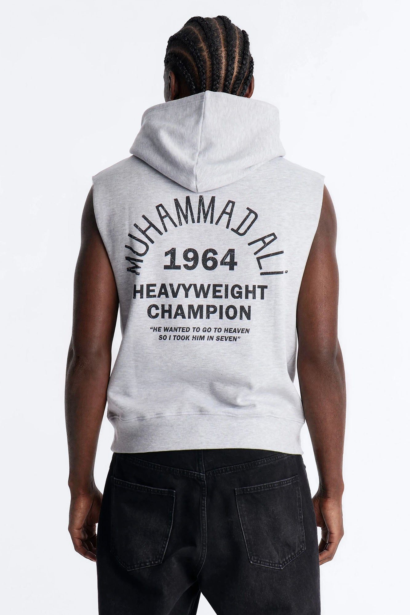 Muhammad Ali Muscle Hoodie - Heather Grey