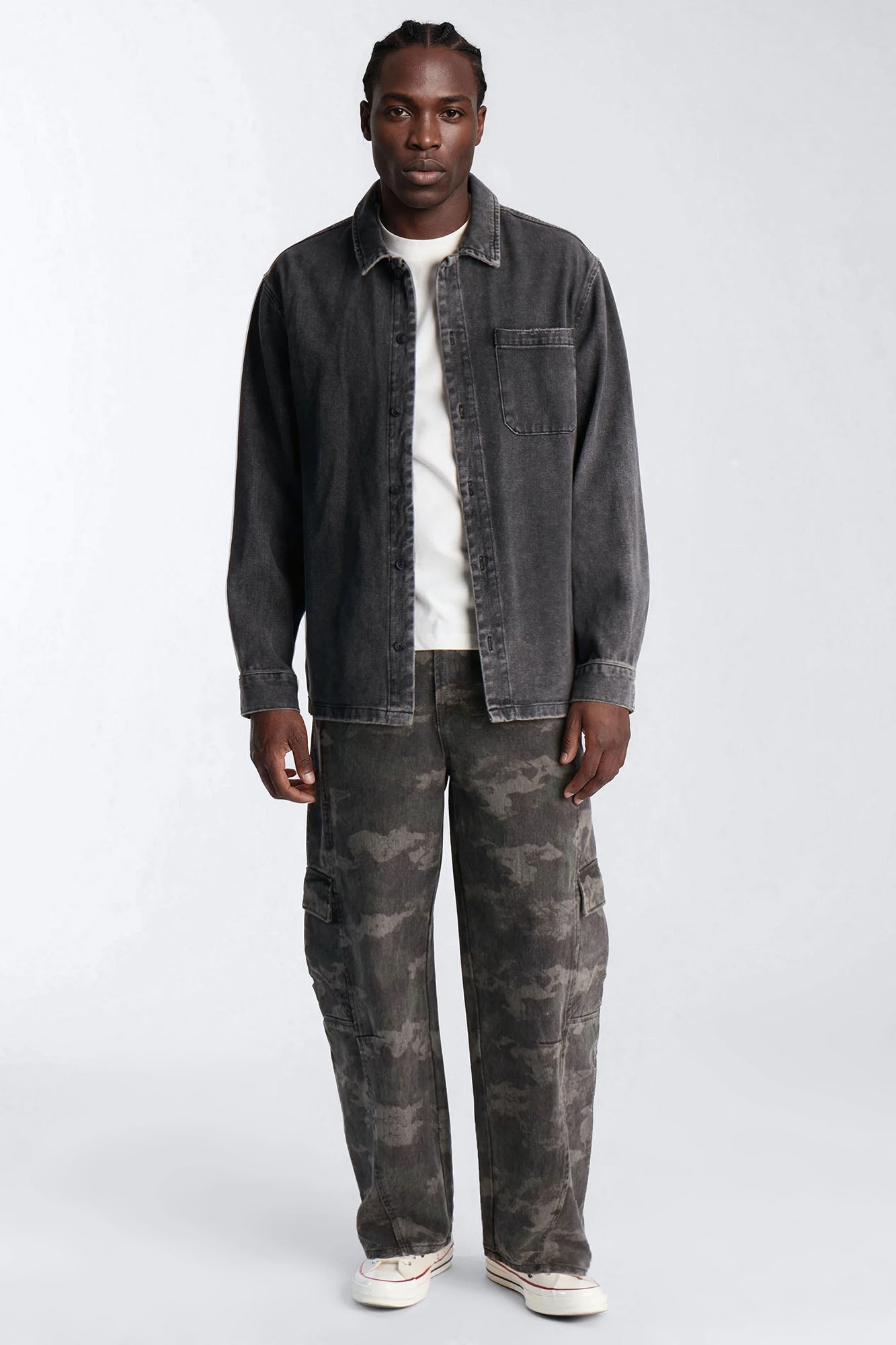 Combat Seams Barrel Jeans - Camouflage