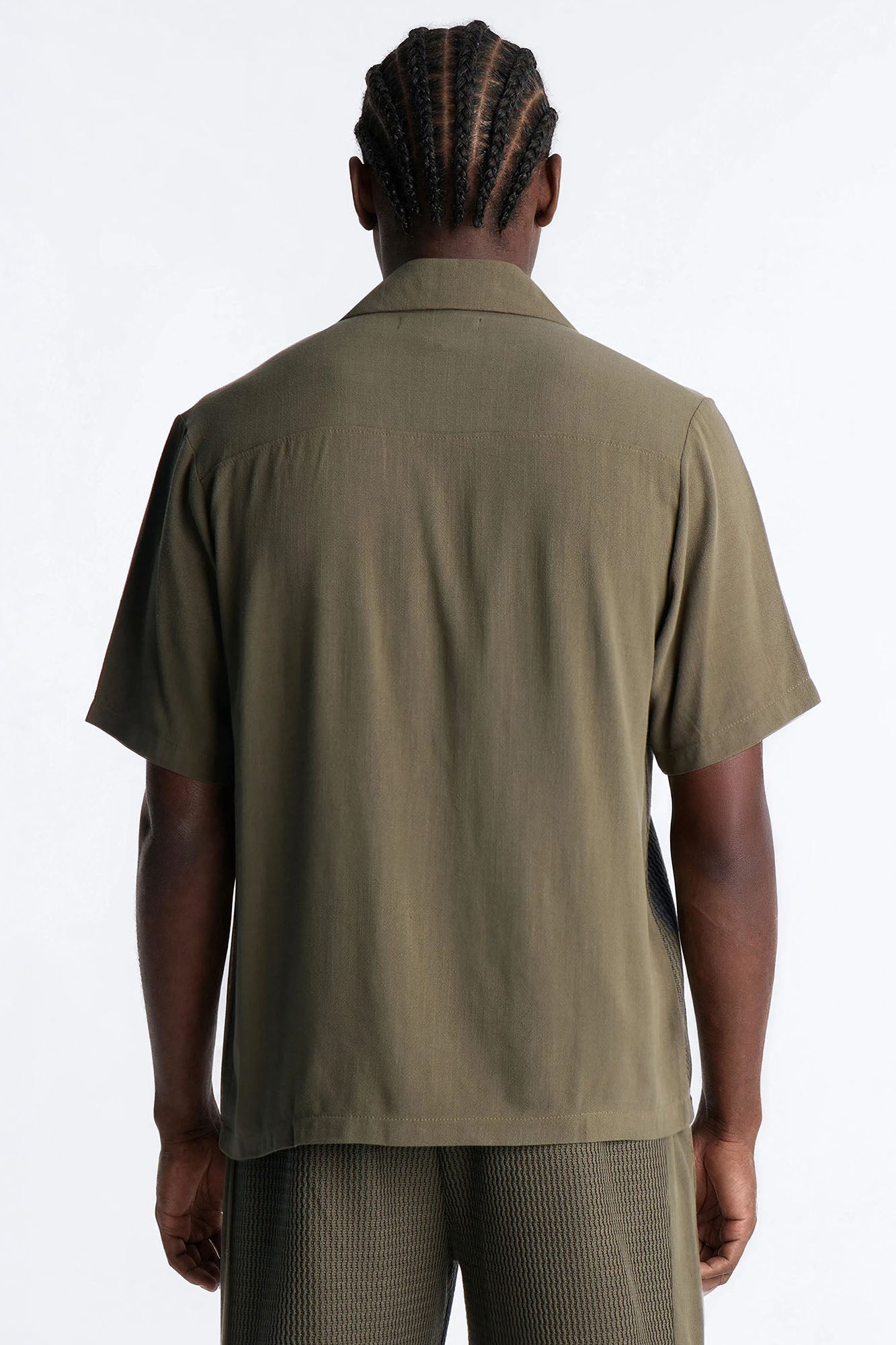 Brookfield Flow Cuban Collar Button Up Shirt - Olive