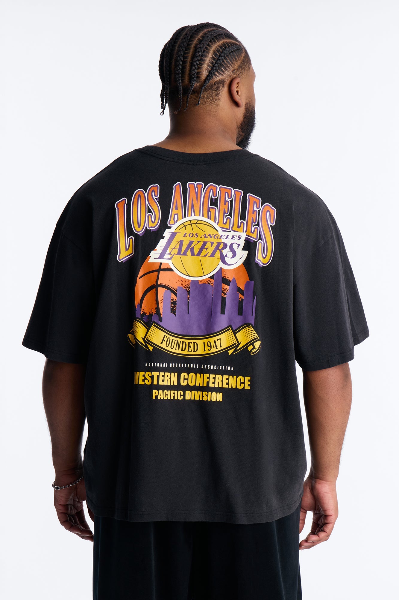 Lakers For The City Short Sleeve Tee - Black Wash
