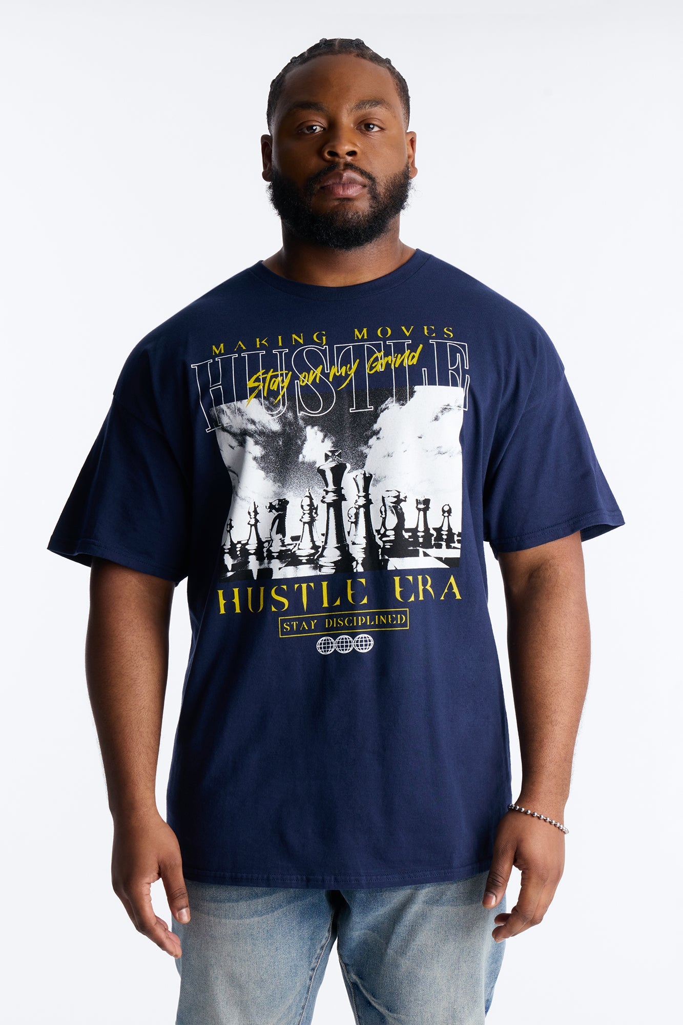 Hustle Era Short Sleeve Tee - Navy