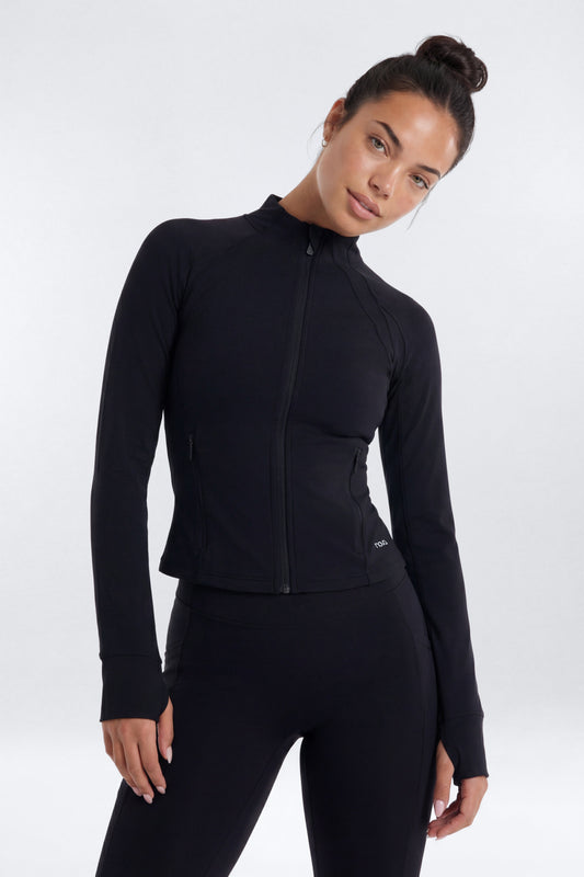 ProStretch™ Front Zip Sports Jacket - Black NEWFASHIONEDGE