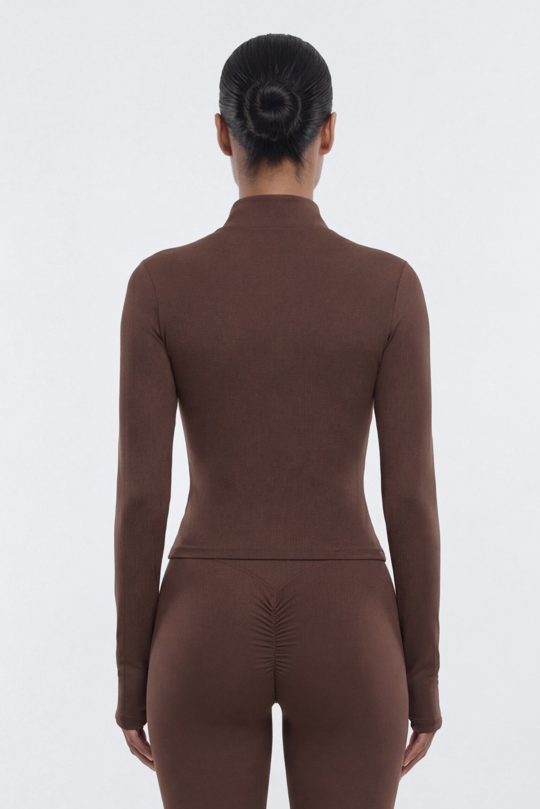 CloudForm™ Long Sleeve Full Zip Jacket - Brown NEWFASHIONEDGE